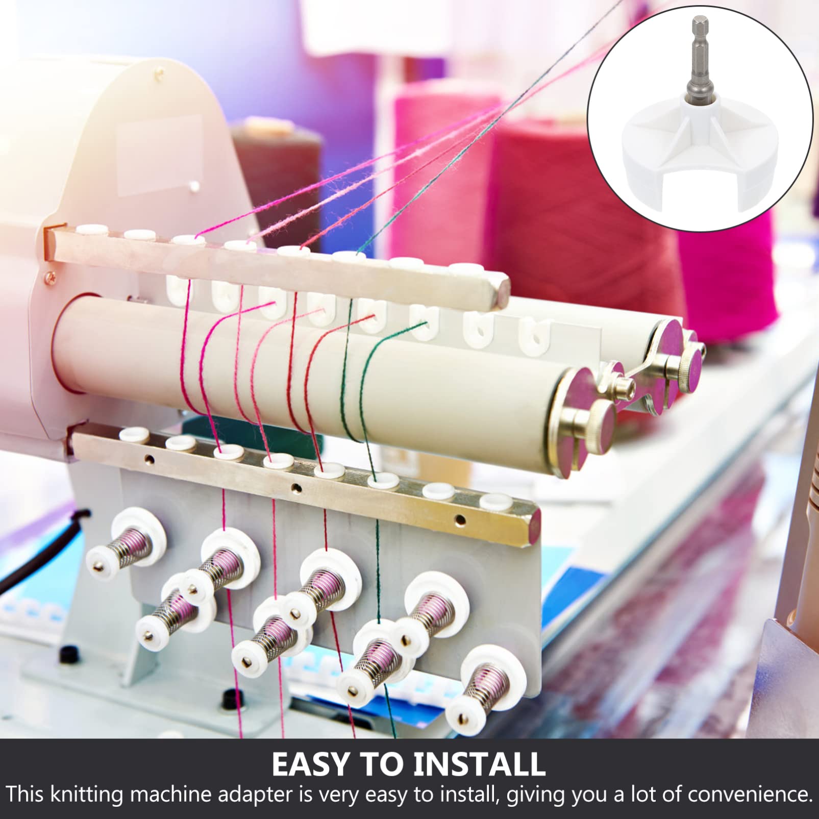 VICASKY Knitting Machine Crank Handle Adapter - Power Screwdriver Attachment for Automatic Knitting Machines - ABS White Weaving Connector - Perfect for DIY Knitting Projects & Crafting Accessories