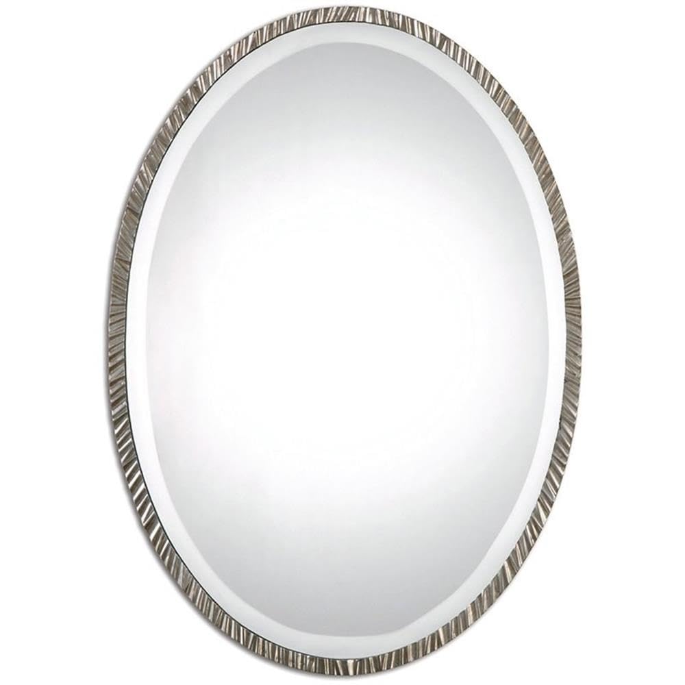 BOWERY HILL Modern Oval Wall Mirror - Framed Glass Mirror for Living Room, Bedroom, Entryway & Bathroom Decor
