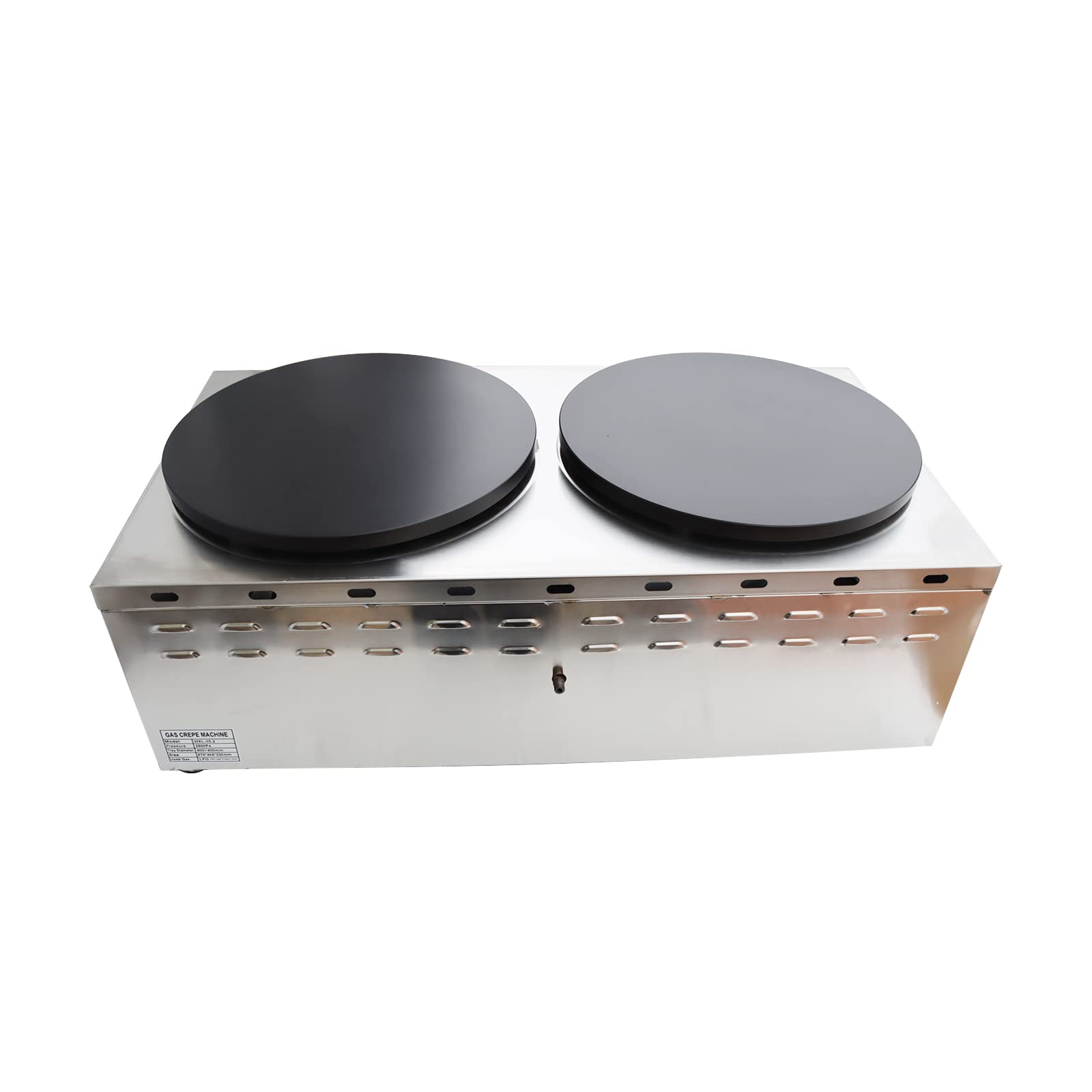 Commercial Crepes Maker - Double Head Pancake Machine with LP Gas for Restaurants, Cafes & Catering - Perfect for Making Crepes, Pancakes & Fruit Desserts