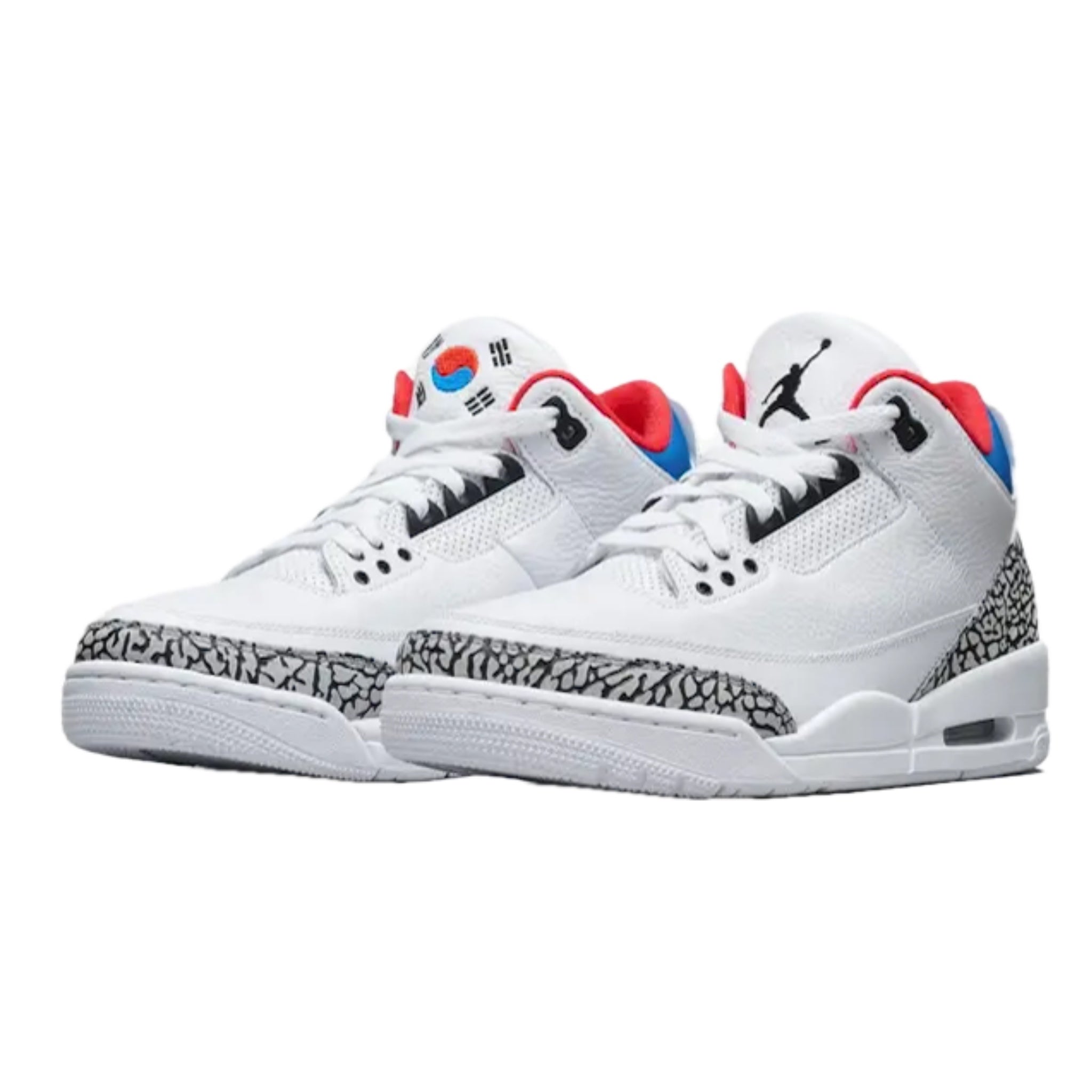 Air Jordan 3 Retro Seoul White Soar Atom Red Sneakers - Men's Basketball Shoes for Streetwear & Casual Outfits