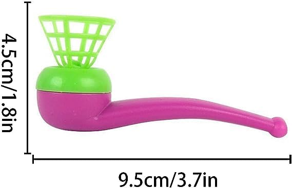 3pcs Random Color Floating Blow Pipe Balls Game Toys - Fun Balance Blowing Party Supplies for Kids & Adults - Stress Relief Toys for Toddlers, Family Game Night, Birthday Parties and Office Breaks