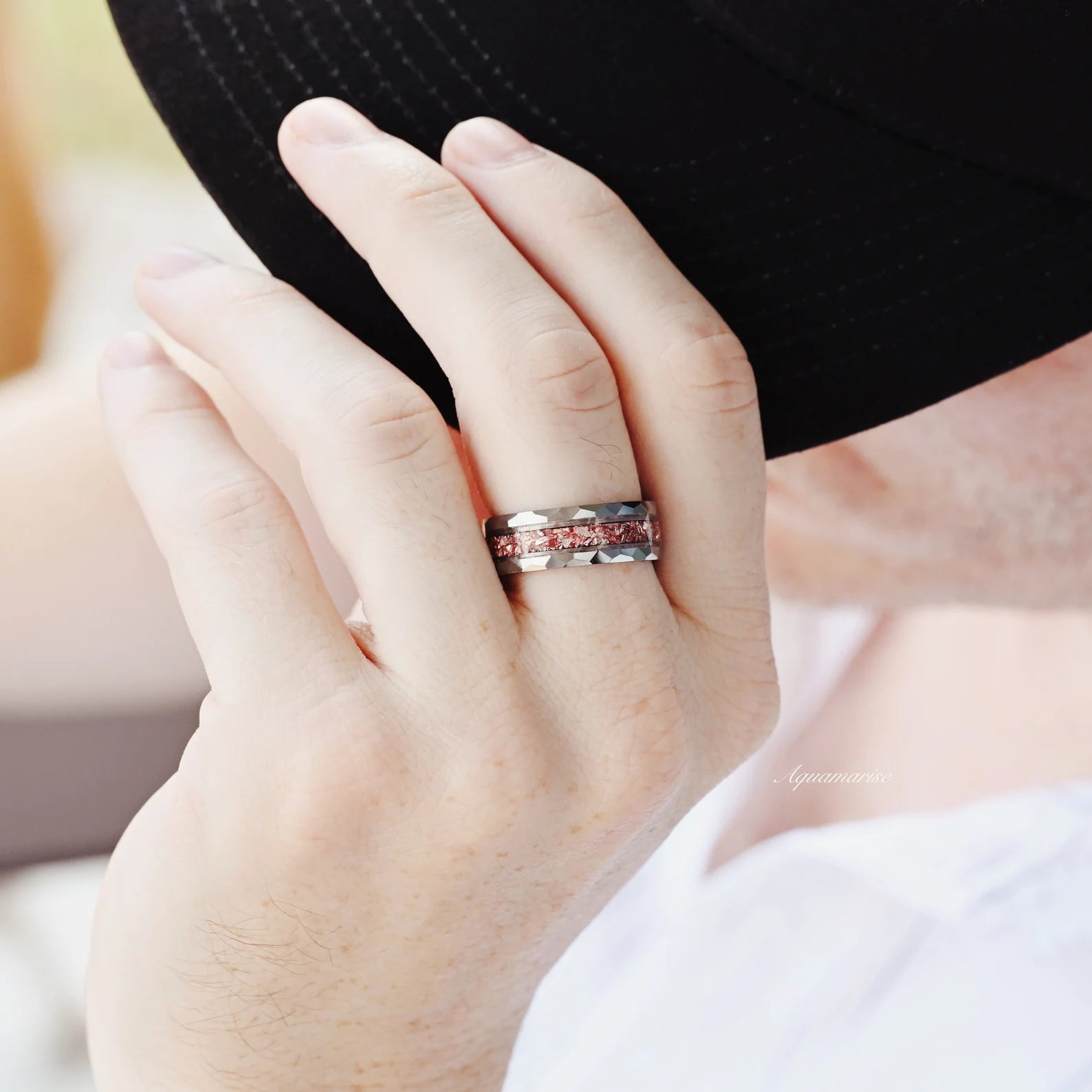 Elegant Teardrop Morganite Couples Ring - 925 Sterling Silver Matching Wedding Bands for Her & Him - Perfect for Anniversaries, Engagements & Romantic Gifts