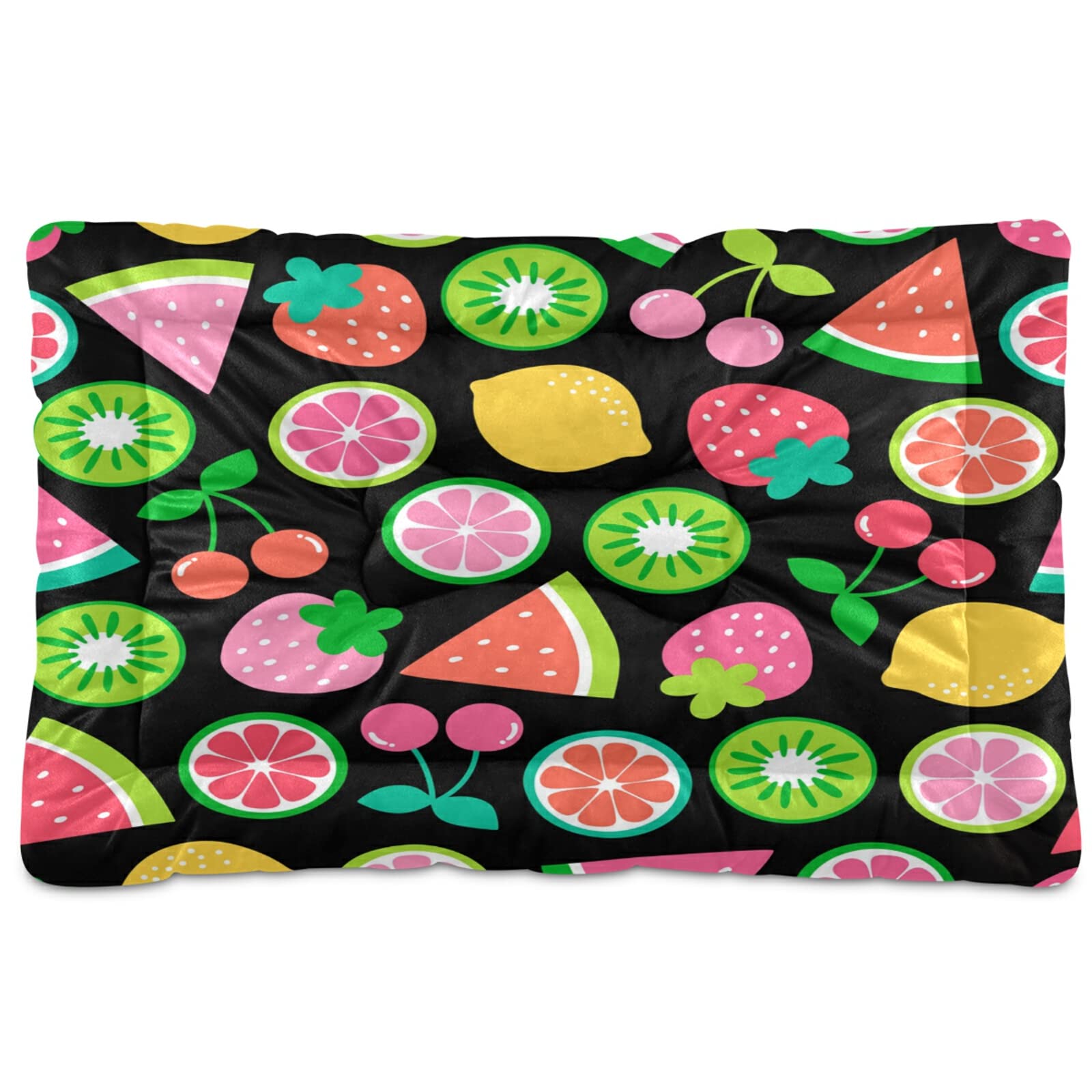 Xigua Tropical Fruits Pet Bed - Ultra Soft Rectangle Comfortable Dog & Cat Bed for Small to Medium Pets, Calming Cute Design, 24x18 Inches - Perfect for Living Room, Bedroom, or Pet Travel