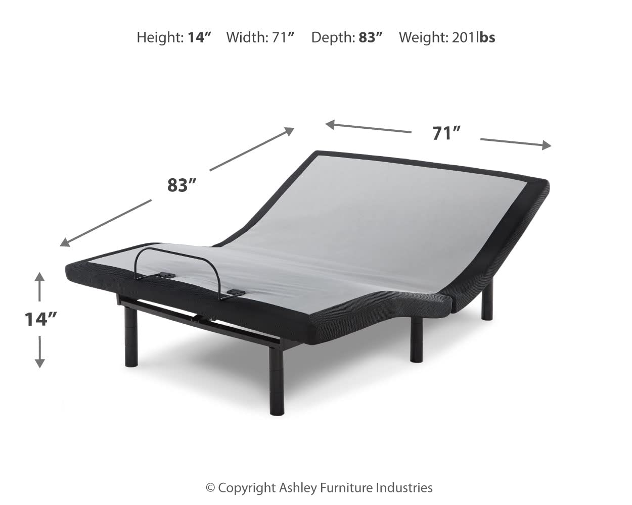 Signature Design by Ashley Adjustable Power Mattress Base with Massage & Remote Control - California King Size - Perfect for Back Pain Relief & Zero Gravity Sleep Position