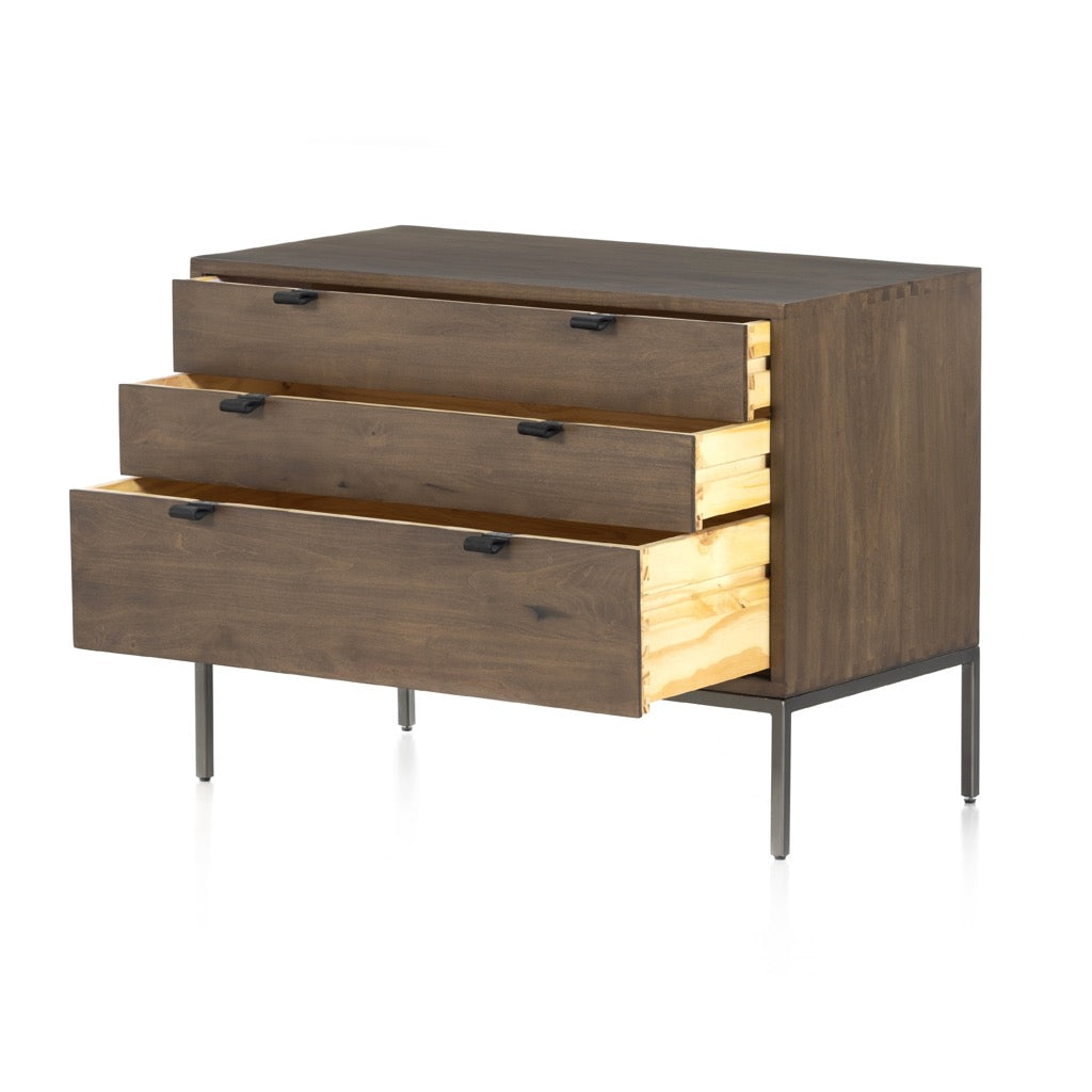 Stylish Trey Large Nightstand in Auburn Poplar - Perfect for Bedroom, Living Room, or Guest Room Decor