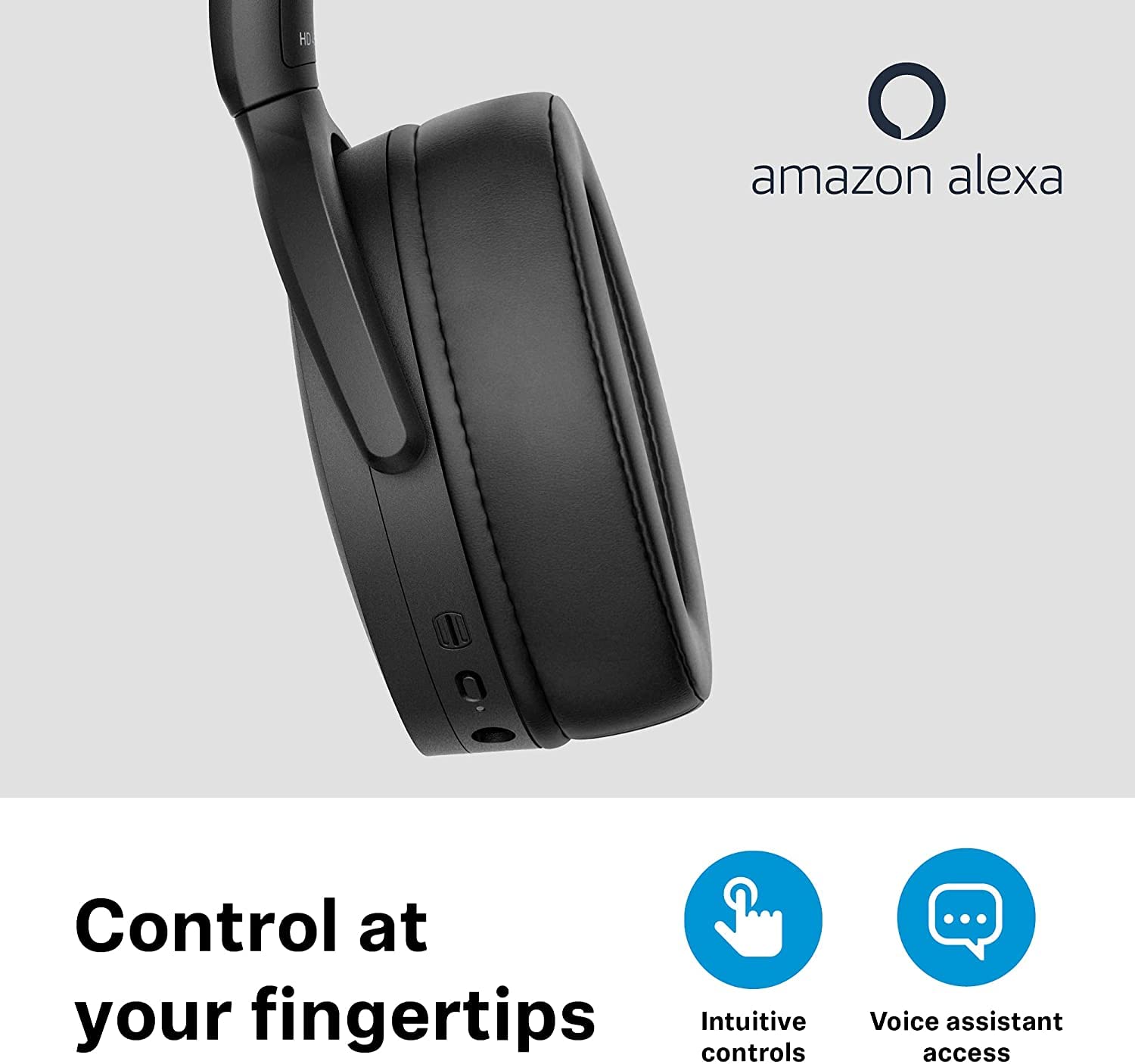 Sennheiser HD 450SE Wireless Bluetooth 5.0 Headphones with Alexa Built-in - Active Noise Cancelling Over-Ear Headphones, 30H Battery Life, USB-C Fast Charging, Foldable Design for Travel & Commuting - Black