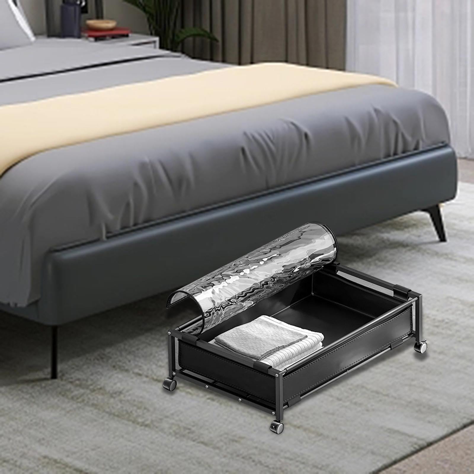 Under Bed Storage Organizer - Rolling Storage Drawer with Wheels for Blankets, Clothes & Seasonal Items | Space Saving Bedroom Storage Solution for Dorm, Apartment & Guest Rooms | Multipurpose Underbed Storage Bin for Home Organization