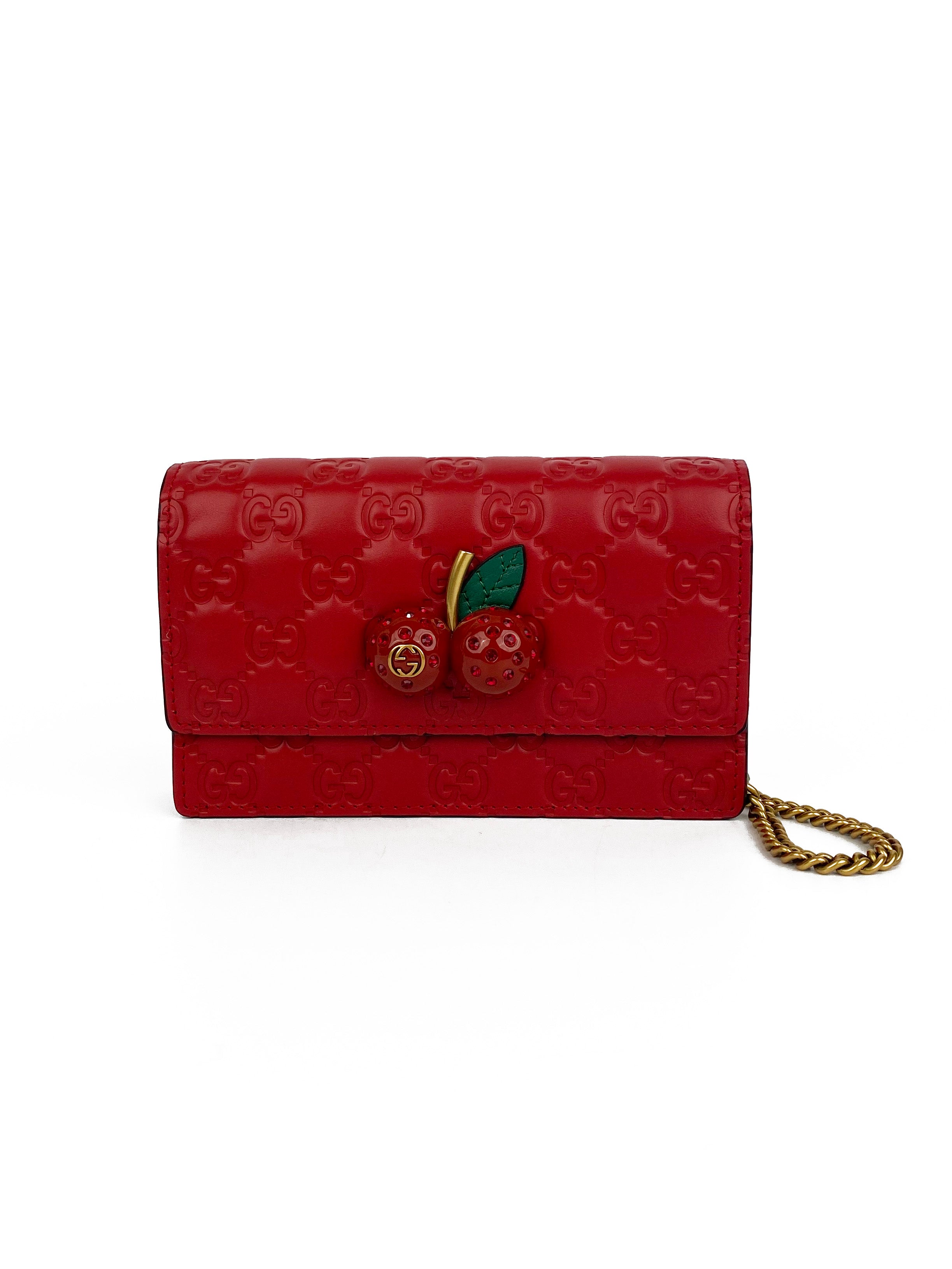 Gucci Red Mini Cherries Supreme Crossbody Bag - Luxury Designer Handbag for Women | Perfect for Parties, Date Nights & Special Occasions