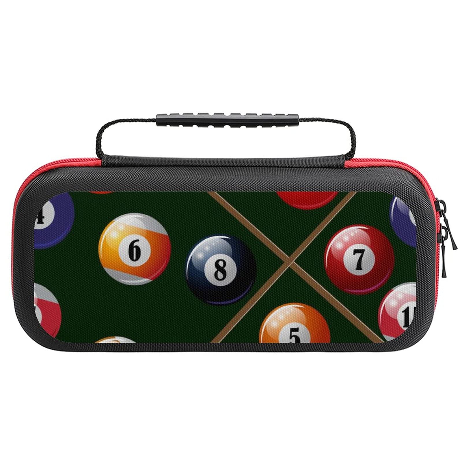 Premium Billiard Number Printed Carrying Case for Nintendo Switch Lite - Protective Storage Bag for Travel & Accessories | Portable Gaming Organizer for On-the-Go Play