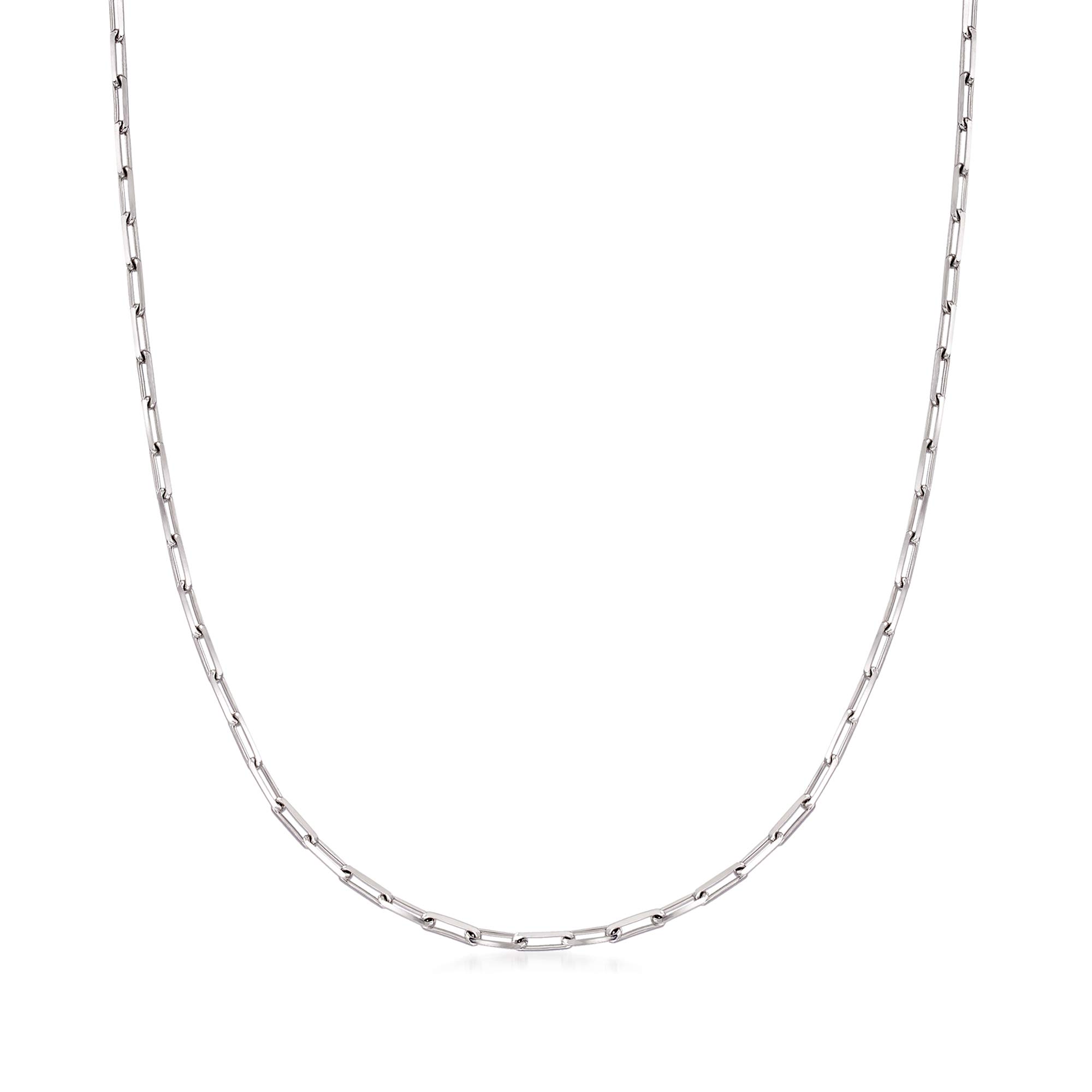 Ross-Simons Italian Sterling Silver Paper Clip Link Necklace - Elegant Layered Chain for Women, Dainty Everyday Jewelry Gift | Perfect for Office, Date Night & Special Occasions