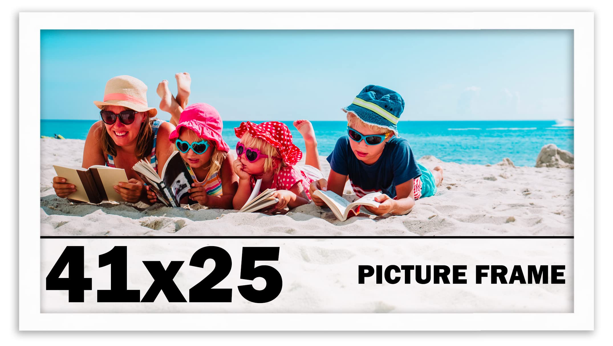 Premium White Wood Picture Frame 41x25 Inches - Perfect for Displaying Artwork, Photos & Posters - Ideal for Home, Office & Gallery Decor