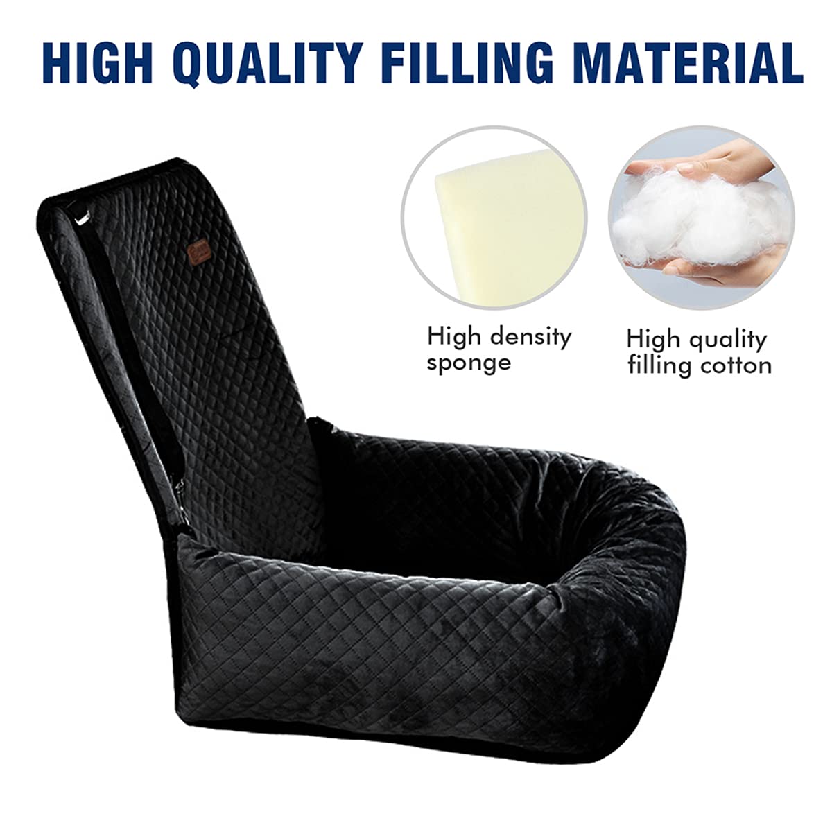 **Premium Dog Car Seat Booster - Safe & Comfortable Pet Travel Safety Seat for Cars | Easy to Clean & Disassemble | Solid Black | Perfect for Road Trips & Daily Commutes**