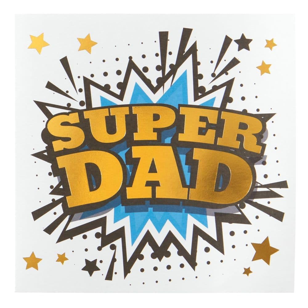 Super Dad Lettering Father's Day Card - Heartfelt Greeting Card for Dad, Stepdad, Grandpa - Perfect for Birthday, Anniversary & Special Occasions