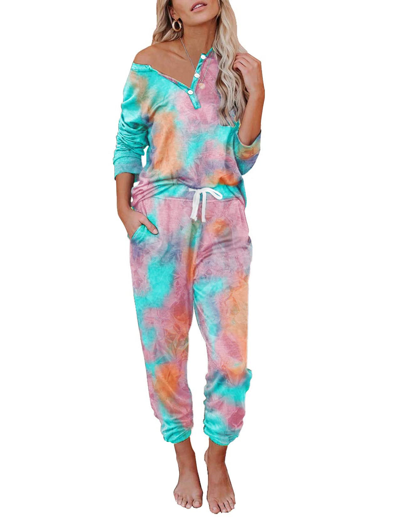 FARORO Women's 2-Piece Pajama Set - Soft Lounge Pants & Top Comfy Jogger Outfit for Sleepwear, Nightwear & Loungewear - Perfect for Relaxing at Home, Yoga & Cozy Evenings