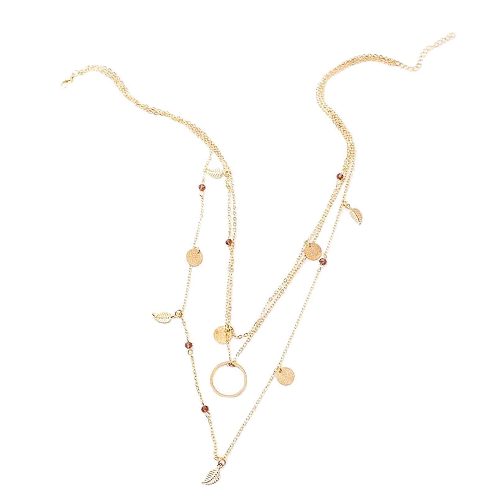 Elegant Women's Layered Choker Necklace - Trendy Y Pendant Dainty Necklace Set in Gold | Perfect Gift for Her, Birthday, Anniversary & Special Occasions | Sexy Multi-Layer Chain Jewelry for Women & Girls