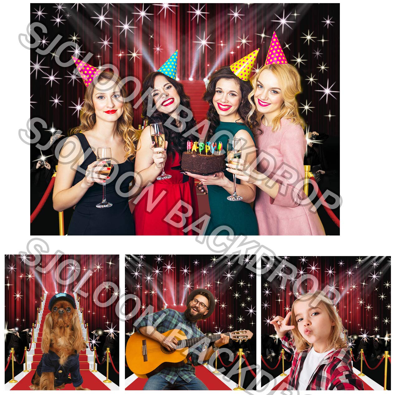 Custom Red Carpet Photo Backdrop 10x10FT - Studio Photography Background for Events & Portraits