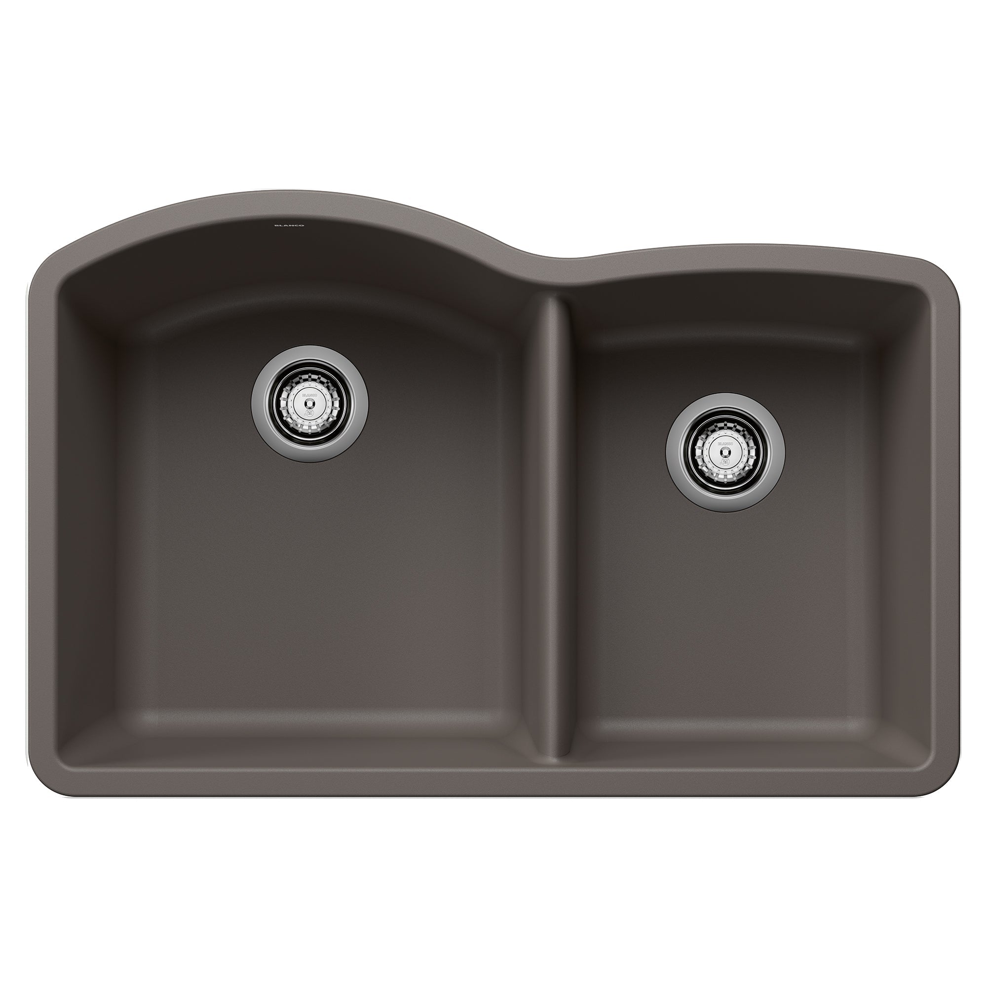 BLANCO 32-Inch Diamond 60/40 Undermount SILGRANIT Composite Kitchen Sink - Durable Stain-Resistant Design for Modern Home Cooking & Dishwashing