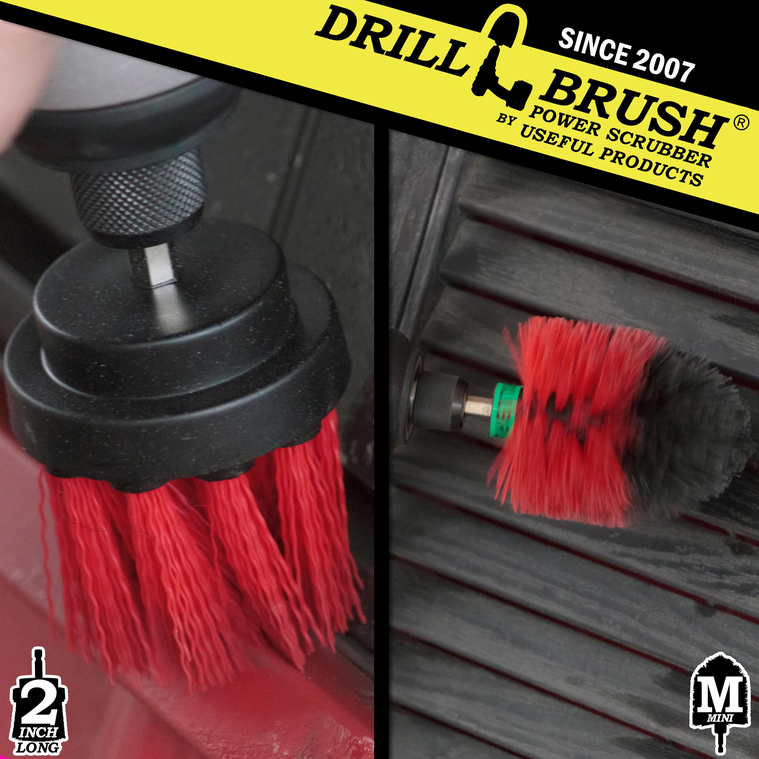 2-Piece Outdoor Scrub Brush Set for Siding, Brick & Stone - Deck, Patio & Gutter Cleaning Tools