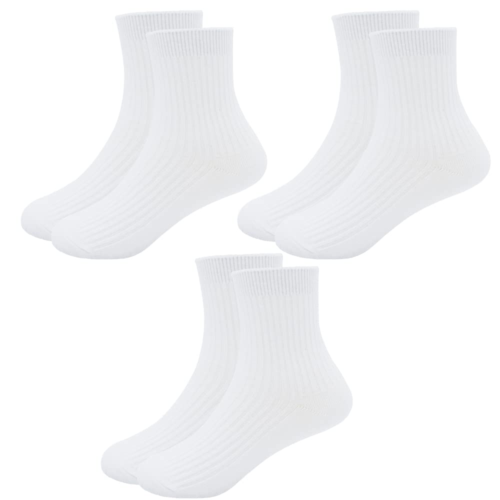 Unisex Kids School Socks for Boys & Girls - Soft Cotton Crew Socks for Toddlers, Youth & Students - Comfortable Trainer & Dress Socks for Everyday Wear, School Uniforms & Sports Activities