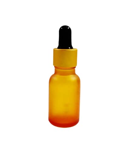 6-Pack 15ml Orange Frosted Glass Dropper Bottles for Essential Oils, Aromatherapy, DIY Skincare & Cosmetics - Leakproof Travel Containers for Home, Spa & On-the-Go Use