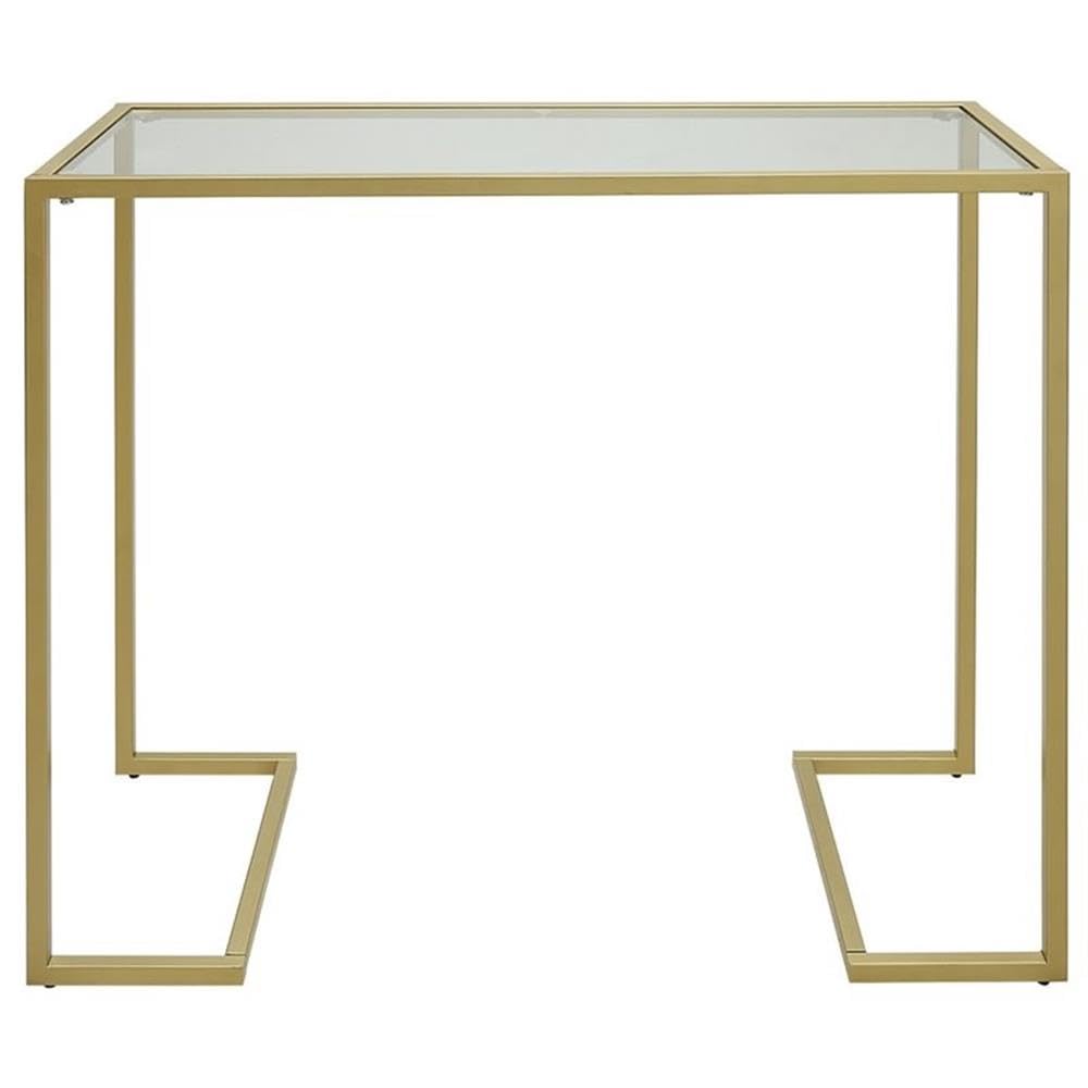 Monaco Gold Tempered Glass Console Table - Elegant Entryway & Living Room Furniture for Modern Home Decor