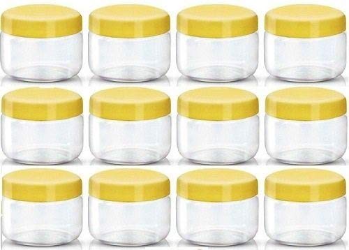 12Pcs 50ml Empty Cosmetic Jars - Transparent Makeup Containers for Eyeshadow, Face Cream & Skincare Products | Perfect for DIY Beauty, Travel & Salon Use