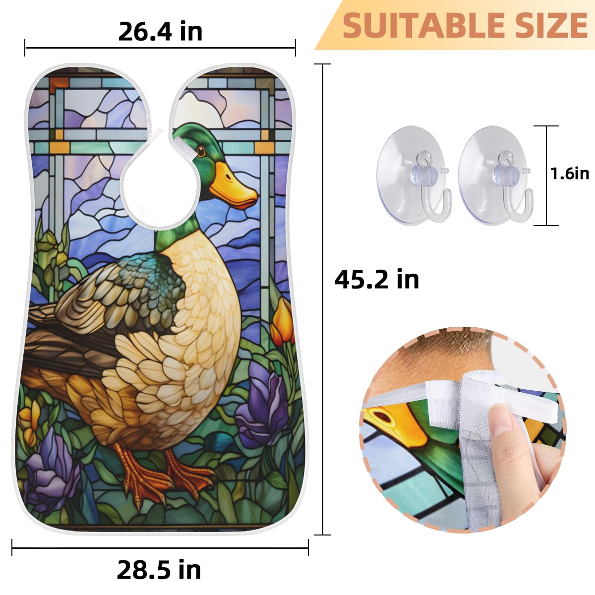 **Men's Duck Glass Window Beard Shaving Bib – Waterproof Hair Dye & Makeup Apron for Barbers & Stylists – Sink Hair Catcher & Beard Trimming Tool – Perfect for Home Grooming & Salon Use**