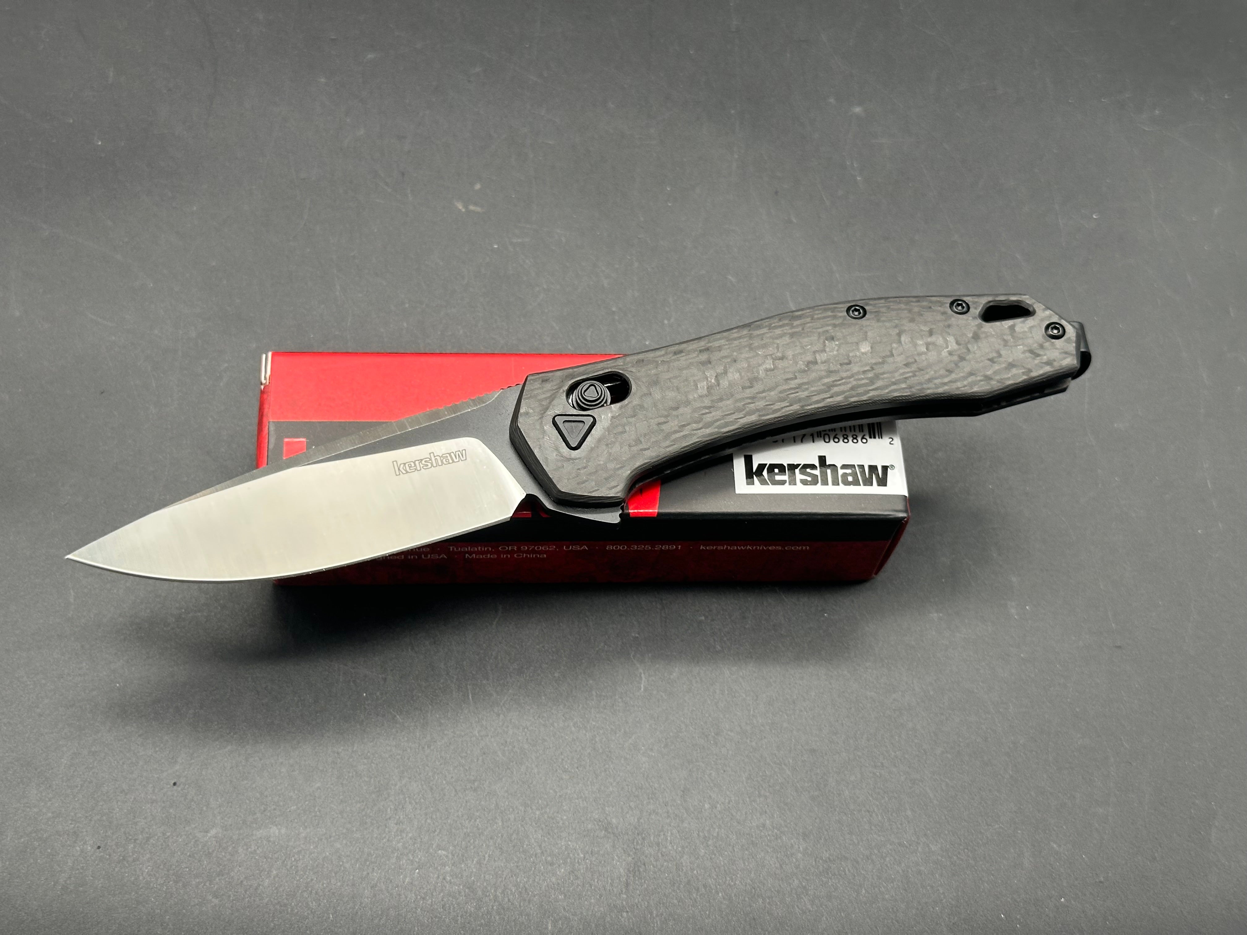 Kershaw COVALENT Folding Knife - M390 Steel Blade, Carbon Fiber Handle for Outdoor, Camping & EDC | Tactical Pocket Knife for Survival & Everyday Carry