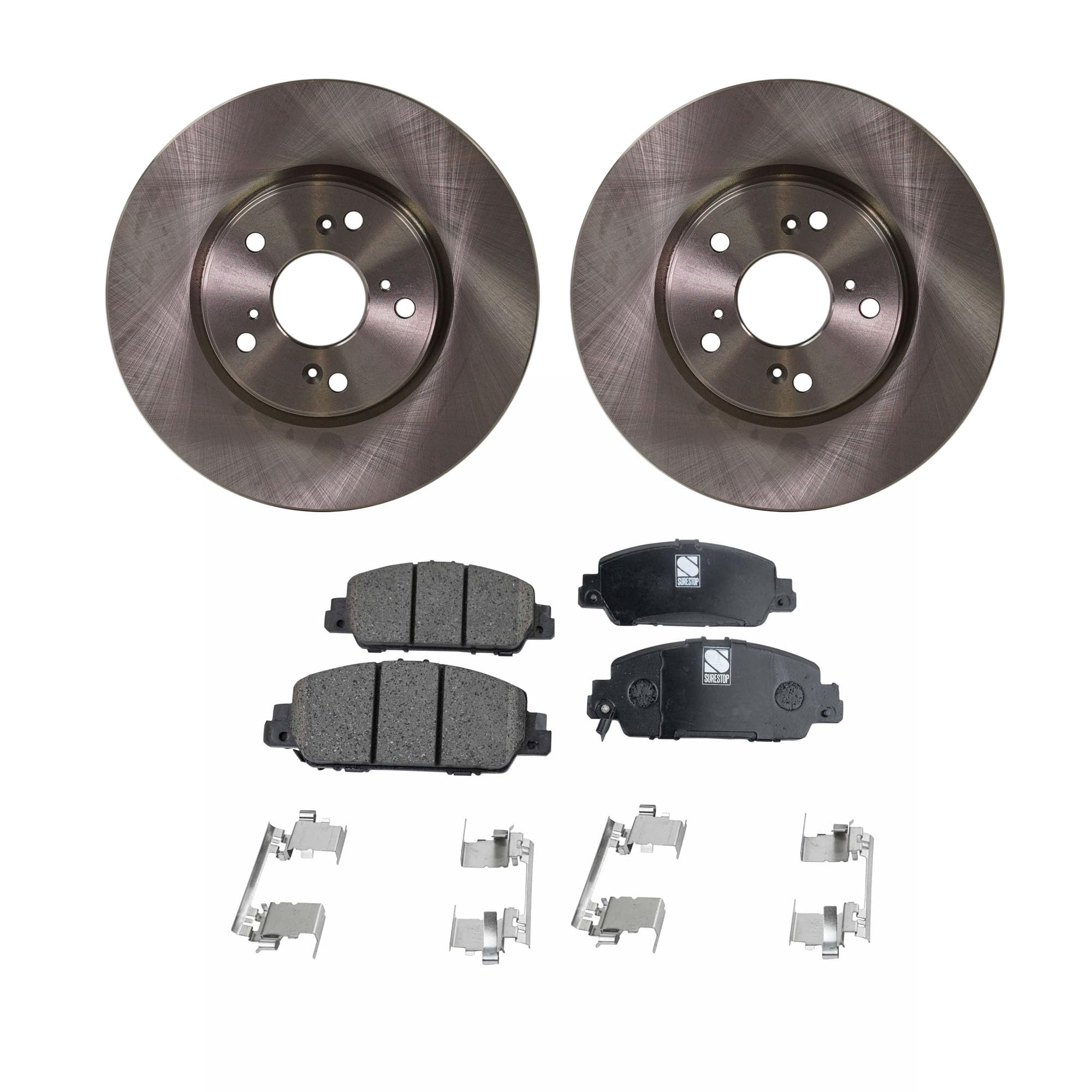 High-Performance Front Brake Disc and Pad Kit for 2013-2017 Honda Accord & 2016-2022 HR-V - Natural Cast Iron Ceramic - Smooth Braking for City Commute & Highway Driving