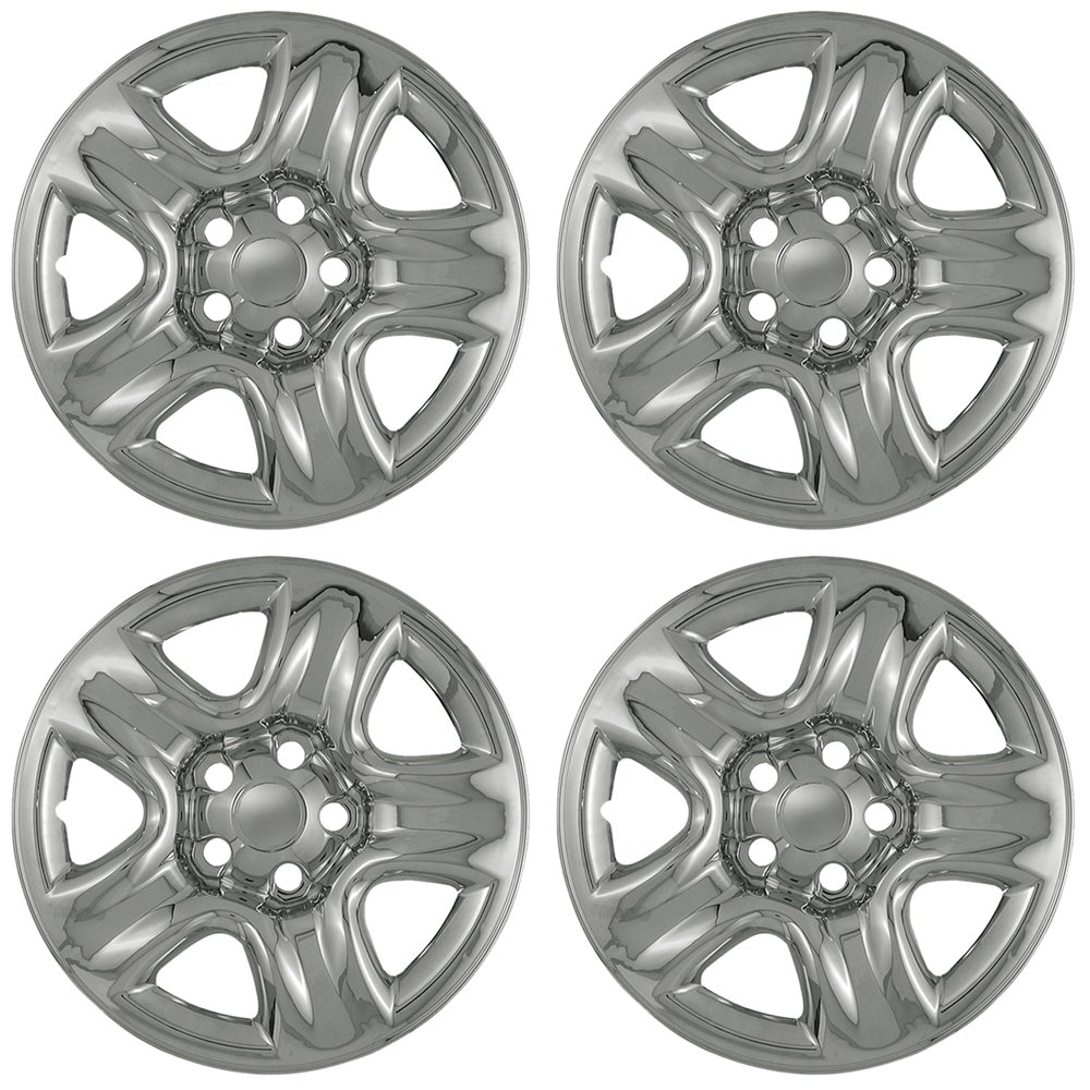 OxGord 16 Inch Wheel Skins for 2001-2007 Toyota Highlander - Set of 4 ABS Chrome Wheel Covers - Durable Replacement Hubcaps for 16