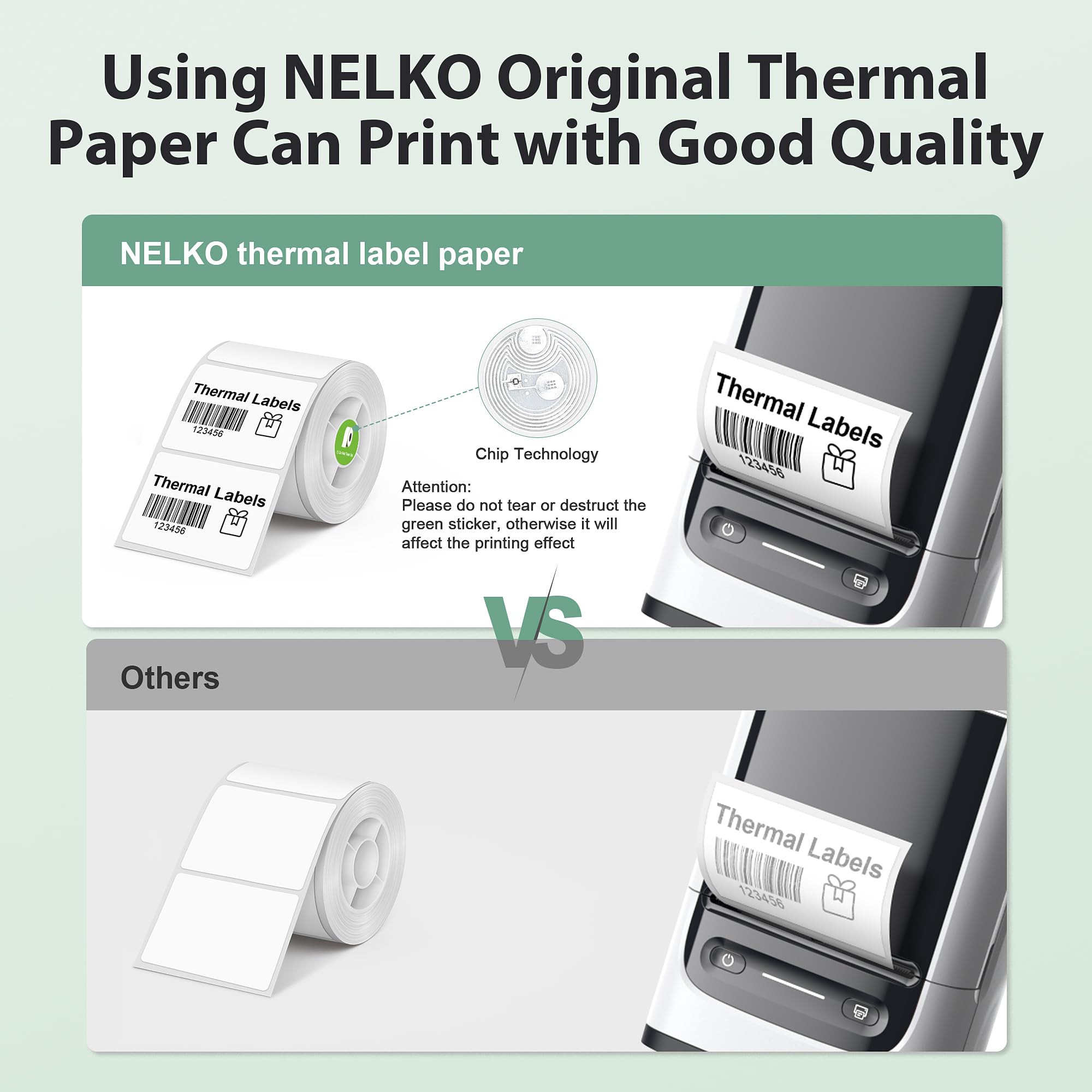 Nelko PM220 Label Maker Thermal Labels - 2'' x 1.18'' (50x30mm) Waterproof Self-Adhesive Sticker Rolls - 6 Pack White Thermal Paper for Shipping, Organizing & Inventory - Multi-Purpose Labeling Tape for Retail, Warehouse & Office Use