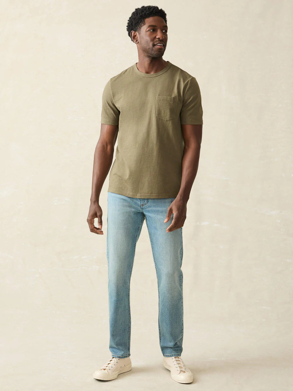 FAHERTY Men's Sunwashed Pocket Short Sleeve T-Shirt - Soft Cotton Casual Tee for Summer, Beach, and Everyday Wear