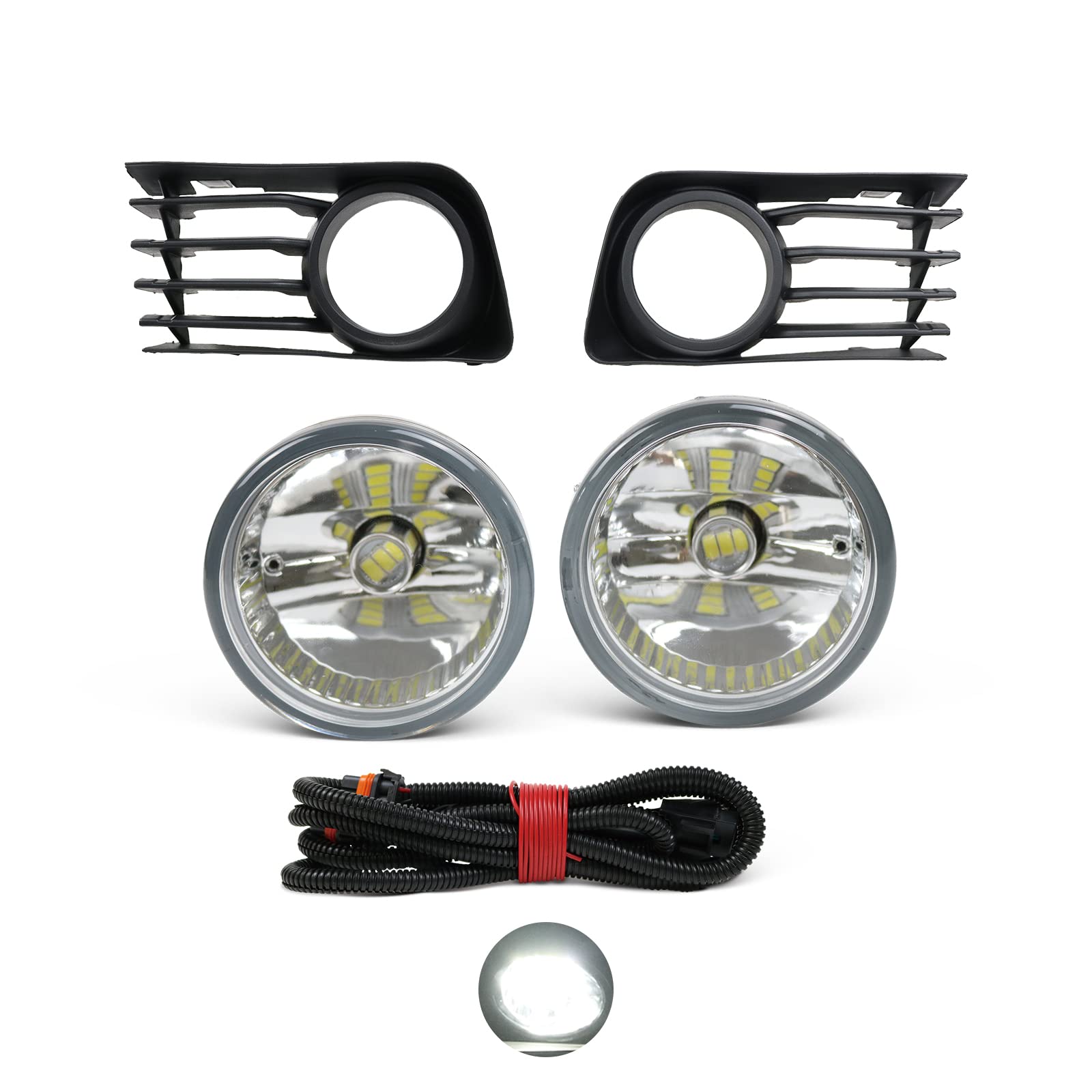 Toyota Prius 2004-2009 LED Fog Lights Kit - 81221-52070 & 81211-52070 - Front Bumper Fog Lamps with Wiring & Grill Mount | Durable Replacement for Improved Night Visibility & Safety Driving