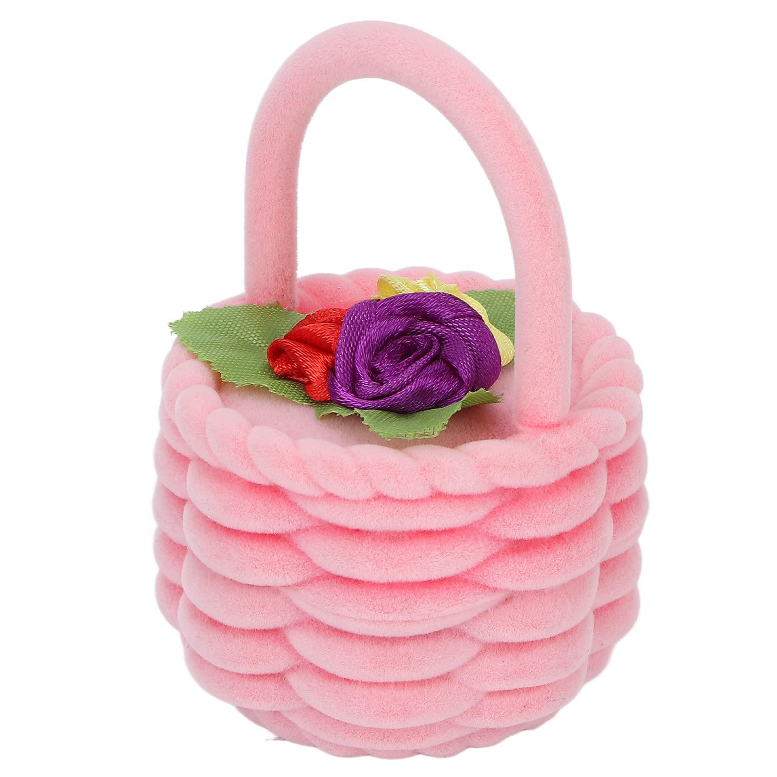 Elegant Pink Flower Basket Shaped Travel Jewelry Organizer Box for Women & Girls - Perfect Gift for Vacation, Bridal Shower & Daily Storage