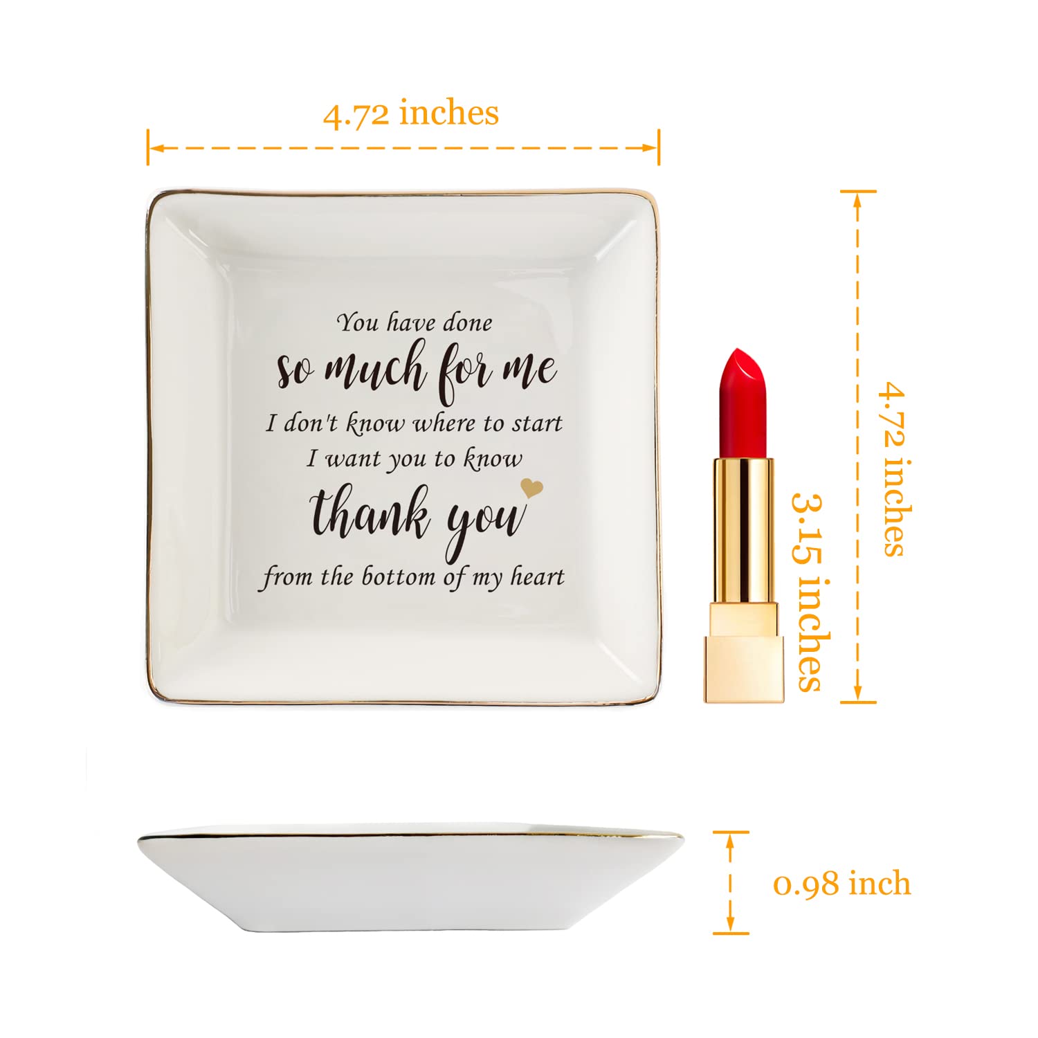 HOME SMILE Ceramic Ring Dish - Elegant Jewelry Tray for Rings, Earrings & Small Accessories - Perfect Gift for Women, Mom, Sister & Friends - Great for Bedroom, Bathroom & Vanity Organizer