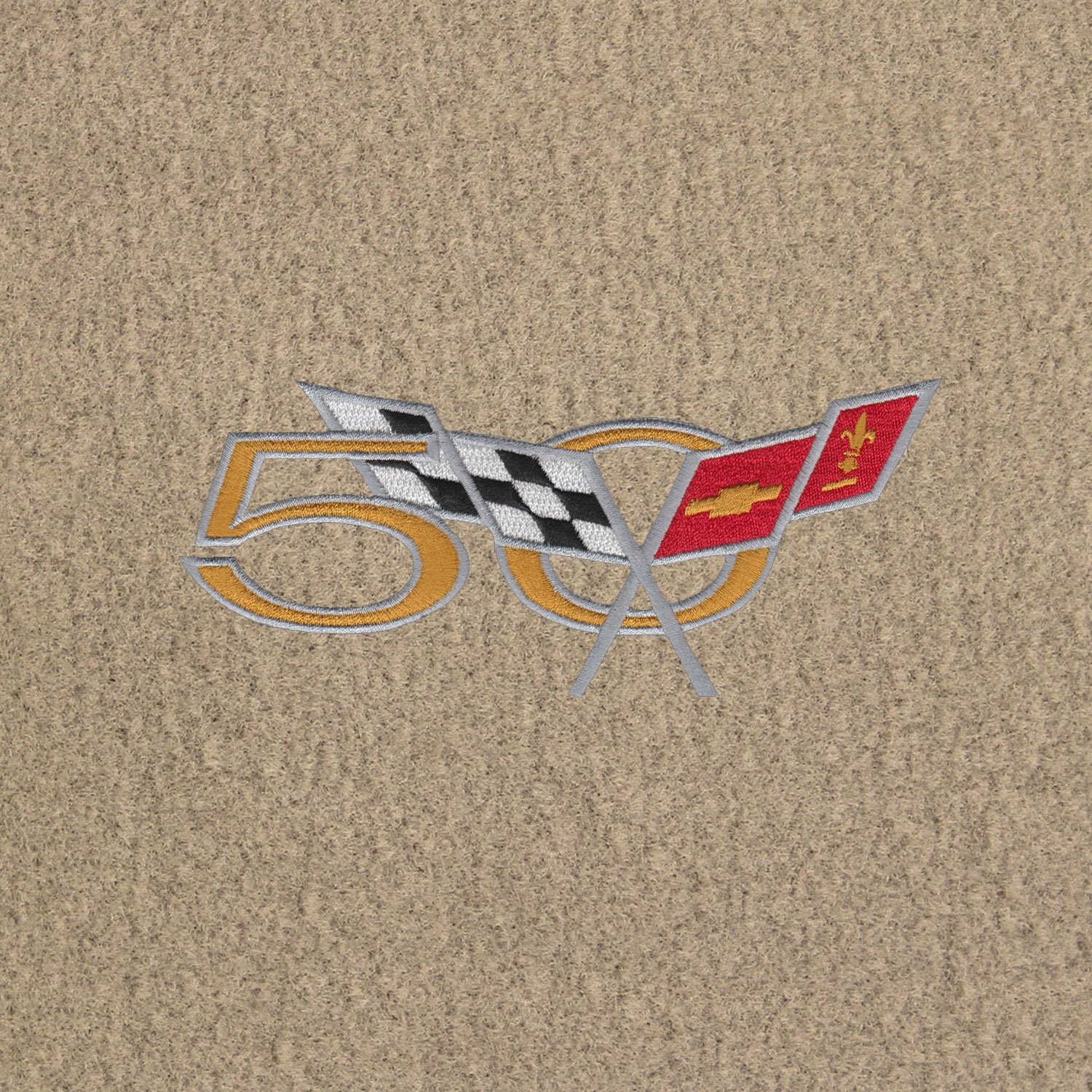Lloyd Mats Velourtex Light Shale Standard Floor Mat for 2003 Corvette 50th Anniversary Edition | Premium Car Mats with Embroidered Logo | Perfect for Car Shows & Special Events