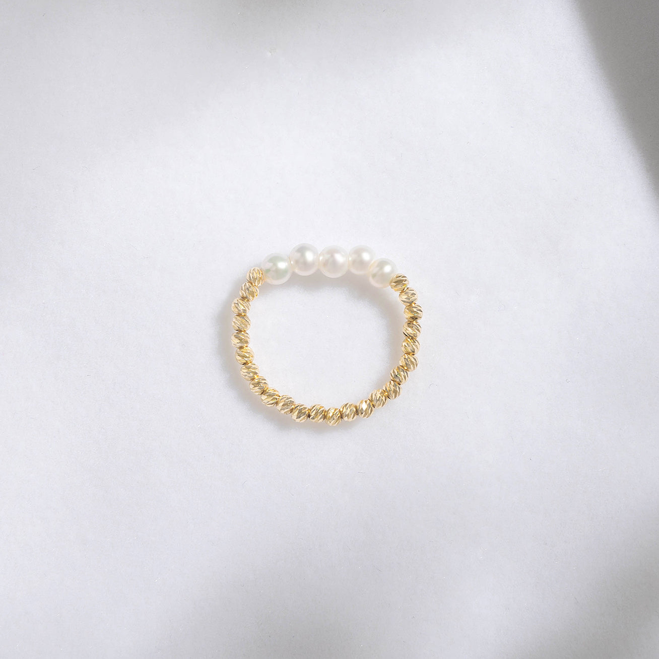 18K Solid Gold Freshwater Pearl Ring for Women - Elegant Dainty Jewelry Gift for Anniversary, Birthday & Wedding | KR00035