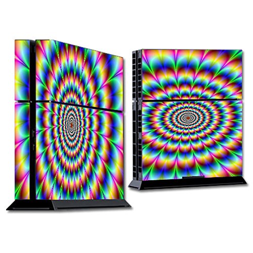 Trippy Holographic Vinyl Skin Decal Wrap for Sony PlayStation 4 Console (Skins Only) - Dizzy Design for Gaming Setup & Customization