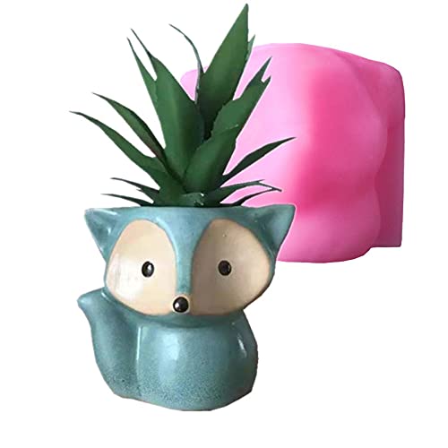 3D Fox Vase Silicone Concrete Planter Molds - DIY Flower Pot Molds for Resin, Clay & Cement Crafts - Perfect for Home Decor, Garden Planters & Handmade Gifts