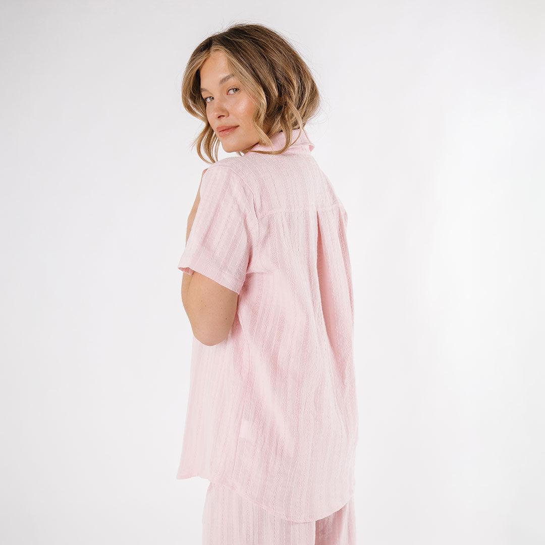 Stylish Pink Kiss Cabana Shirt for Men - Breathable Summer Beachwear & Tropical Vacation Shirt | Perfect for Pool Parties, Beach Outings, and Casual Summer Wear