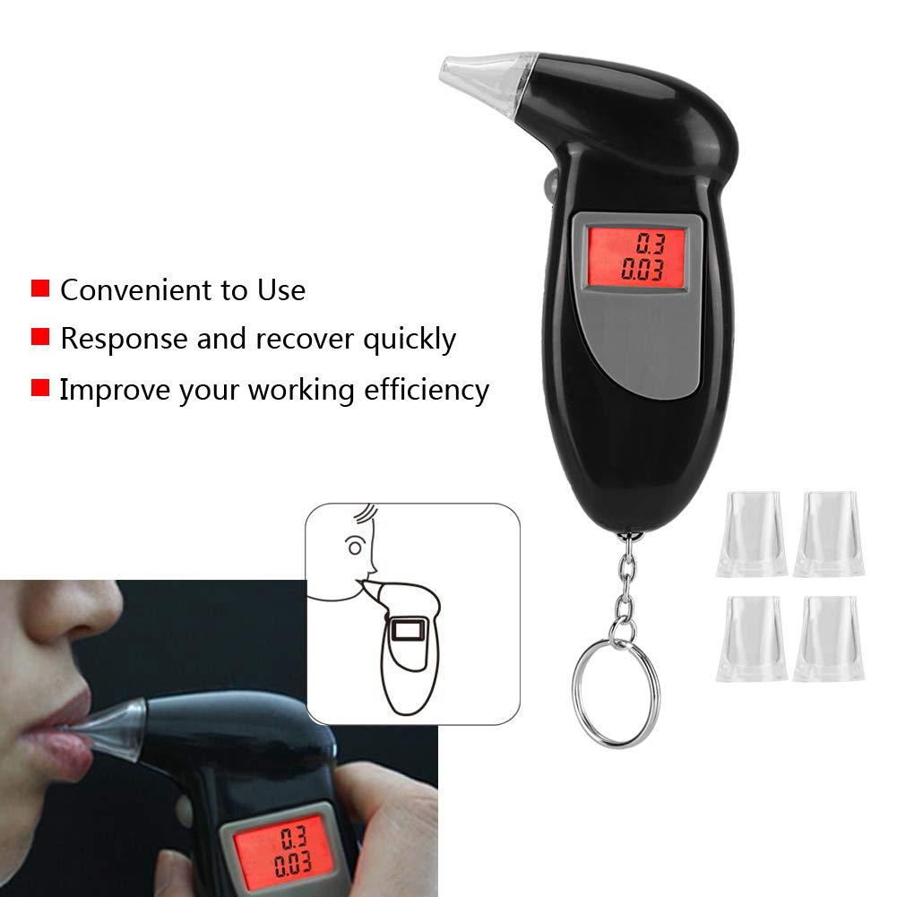 Portable Alcohol Breathalyzer with Backlight & LCD Digital Display - Accurate BAC Tester for Personal & Professional Use - Perfect for Drivers, Workplace Safety, and Home Monitoring