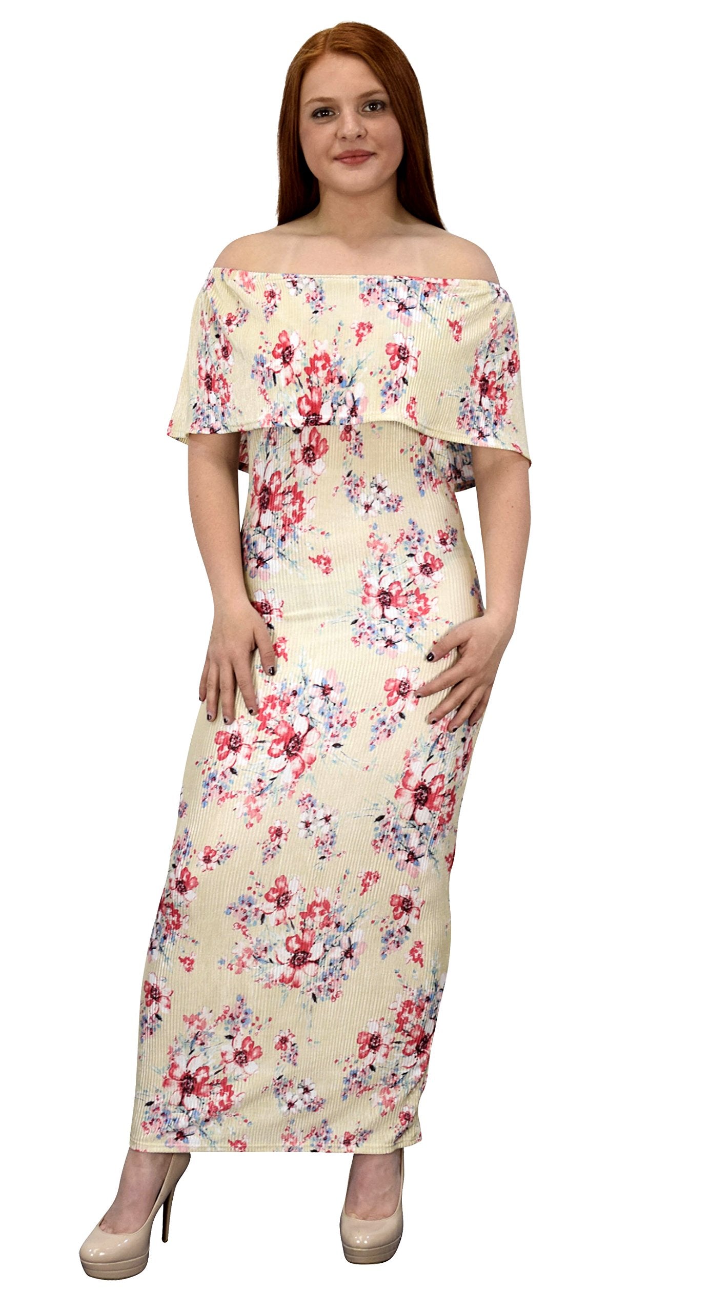 Women's Bohemian Floral Maxi Dress - Vintage Summer Long Dress for Beach, Music Festivals & Casual Outings
