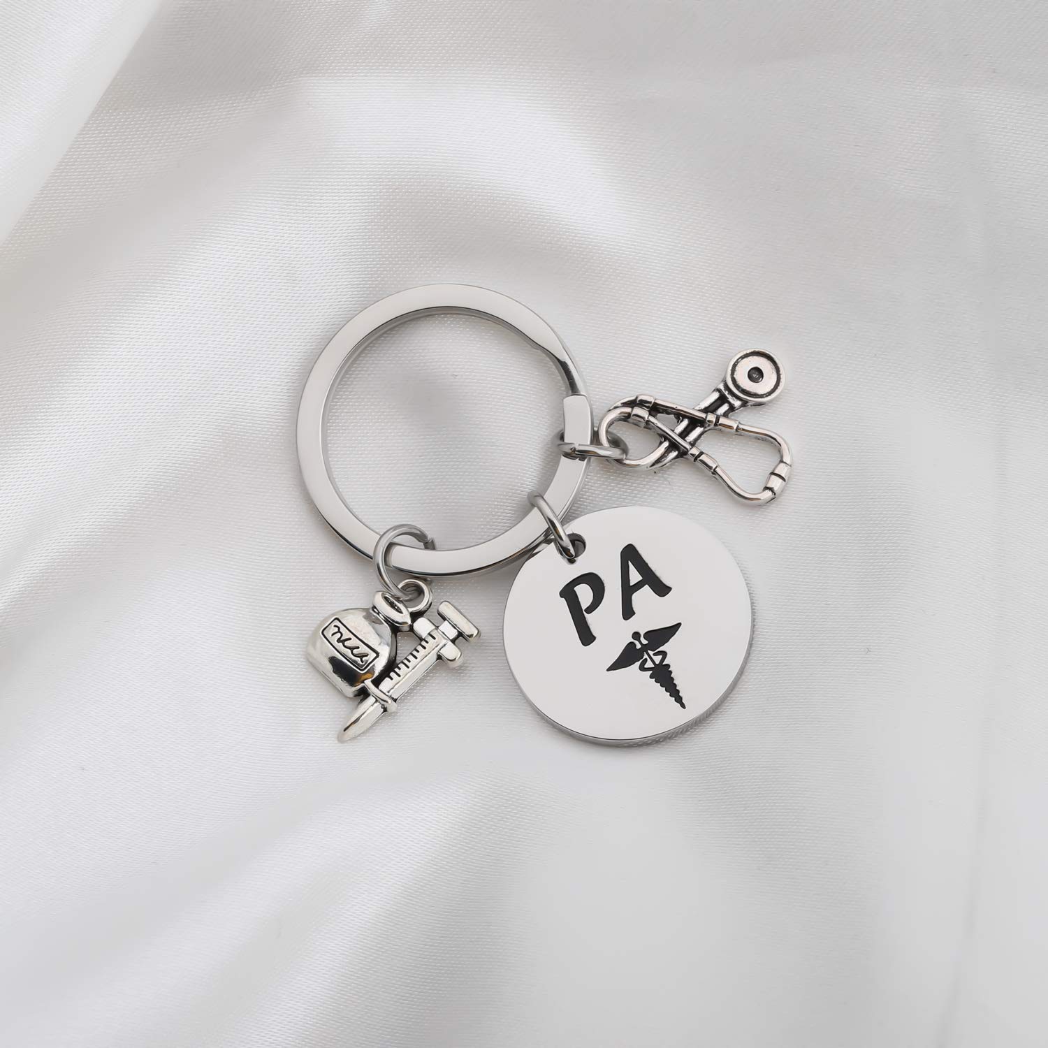 FUSTMW Physician Assistant Gift - Engraved Caduceus Keychain for Medical Graduation, PA Graduation Gift, Nurse Appreciation - Perfect for Clinical Rotations & White Coat Ceremony