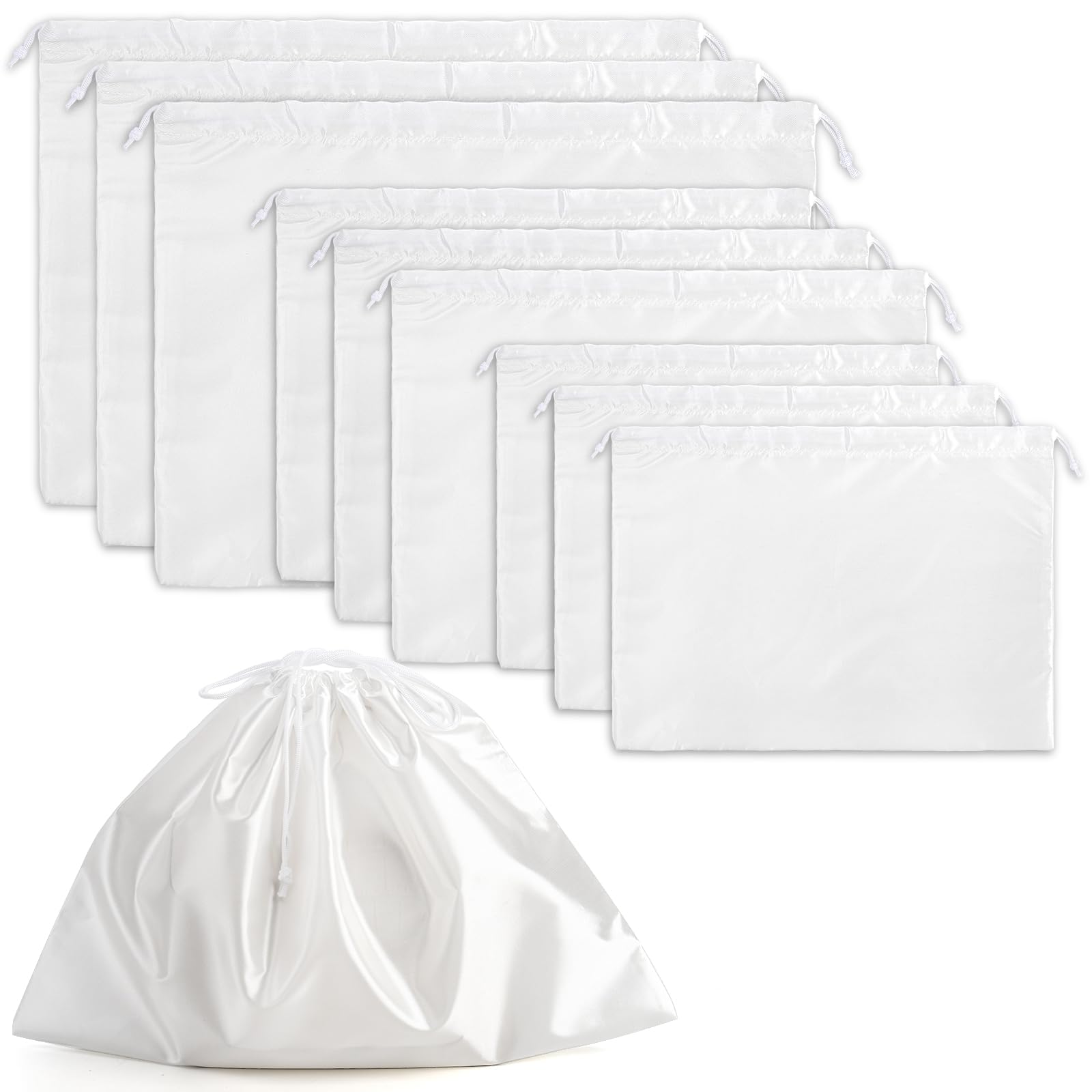 Peohud 9 Pack Premium Dust Cover Storage Bags - Drawstring Silk Cloth Pouches for Handbags, Purses, Shoes & Luggage | Travel & Home Storage Solution for Luxury Accessories