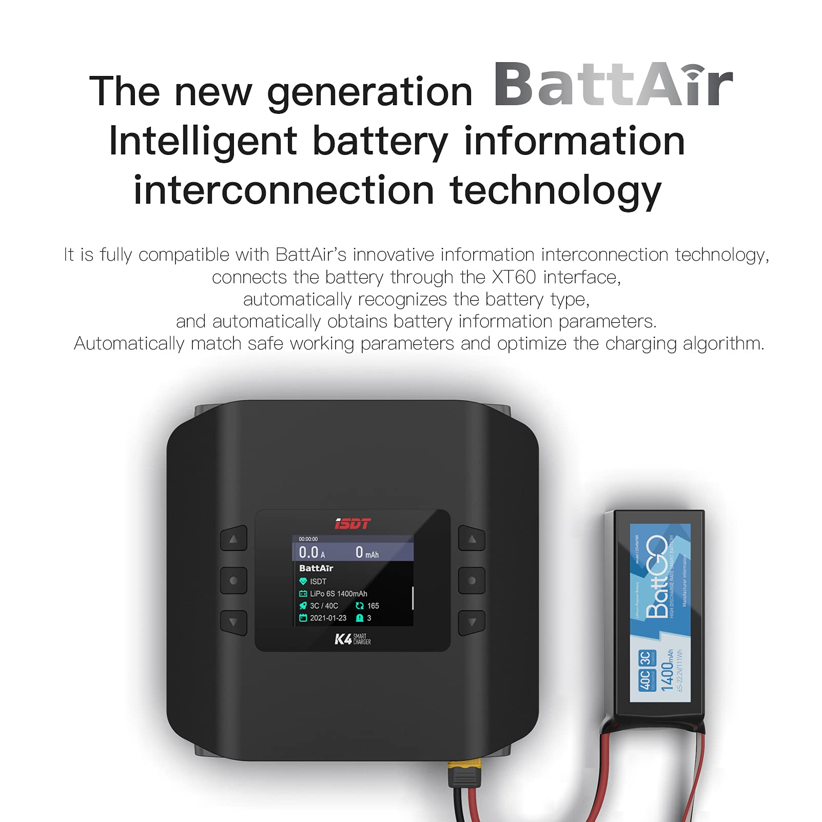 ISDT K4 Smart Battery Charger Discharger - 1-8S AC 400W DC 600Wx2 for LiFe, Li-ion, LiPo, LiHV, Pb & NiMH Batteries | Perfect for RC Cars, Drones, and DIY Electronics Projects