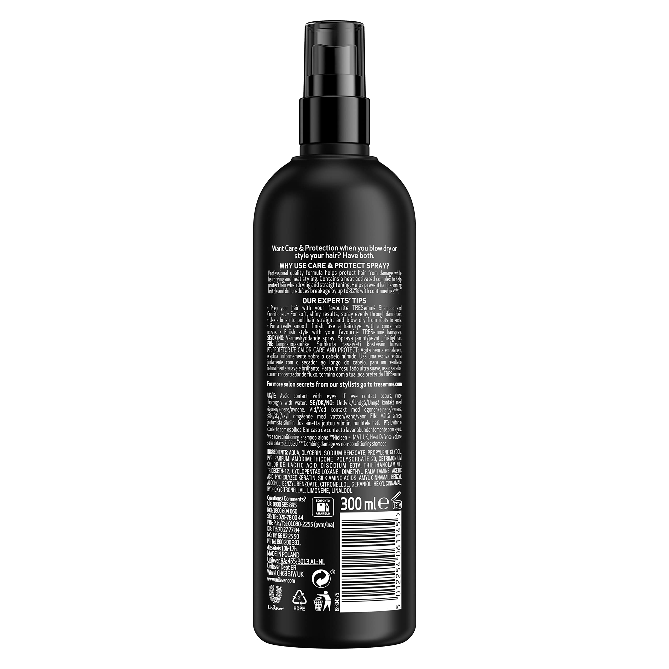 TRESemme Heat Protectant Styling Spray 300ml - Shield Hair from Heat Damage for Smooth, Frizz-Free Styling - Perfect for Blowouts, Flat Ironing & Curling