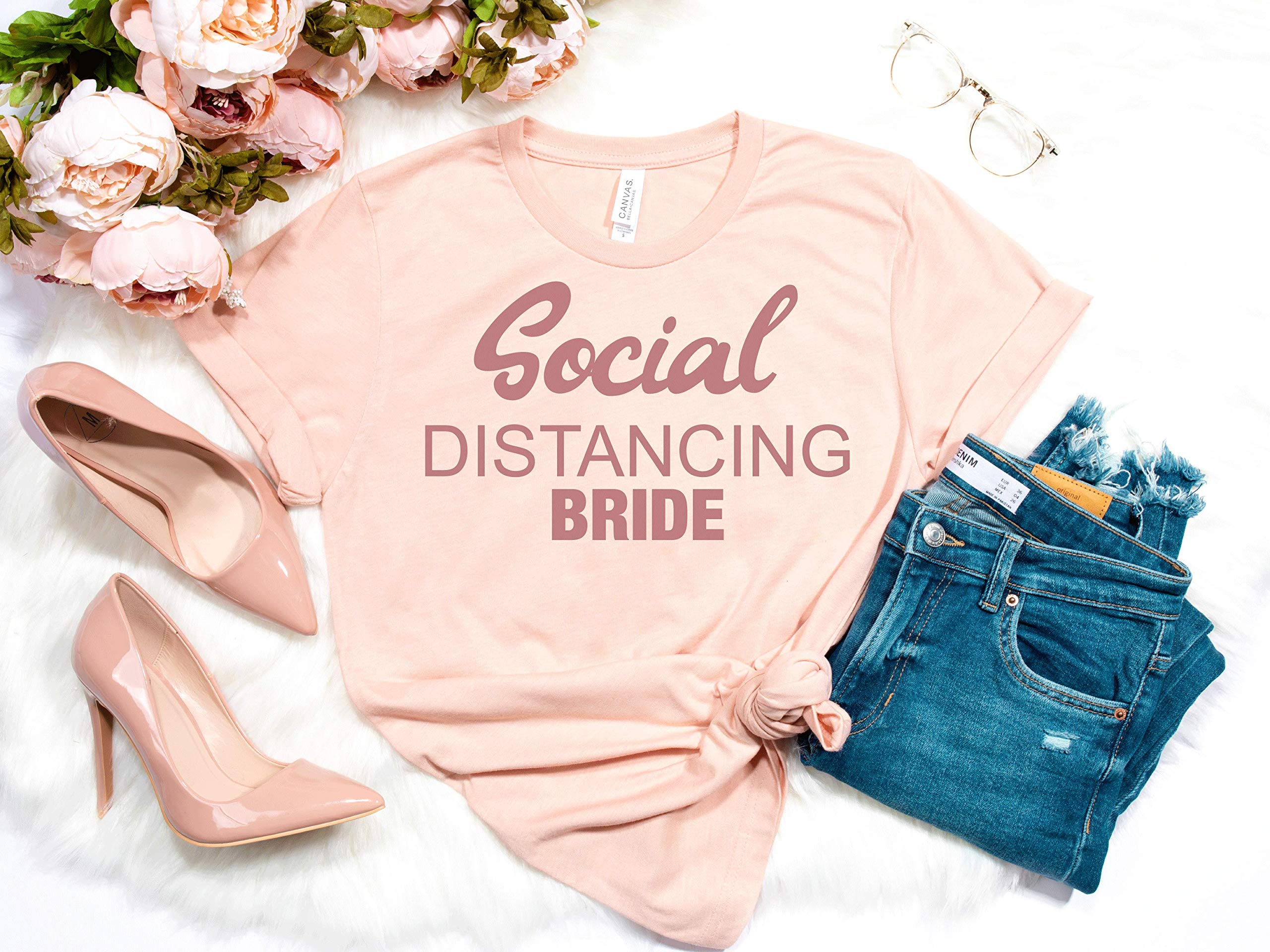Bachelorette Party Shirts & Bridal Crew Tees - Cute Wedding Party Shirts for Bride & Bridesmaids - Perfect for Pre-Wedding Events, Social Distancing Gatherings & Bachelorette Getaways