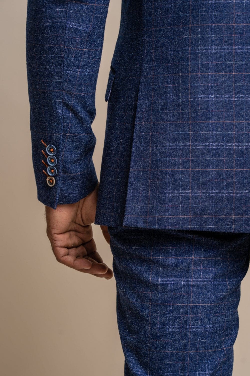 Cavani Kaiser Men's Blue Tweed 3 Piece Suit | Premium Wool Blend Business Suit for Weddings, Office & Formal Events