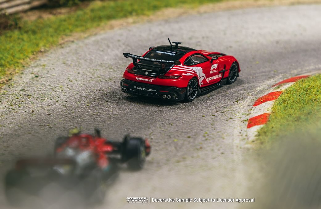 Tarmac Works 1:64 Scale Mercedes Benz AMG GT Black Series Diecast Model Safety Car - Red Collectible Toy Car for Racing Enthusiasts & Display Collections