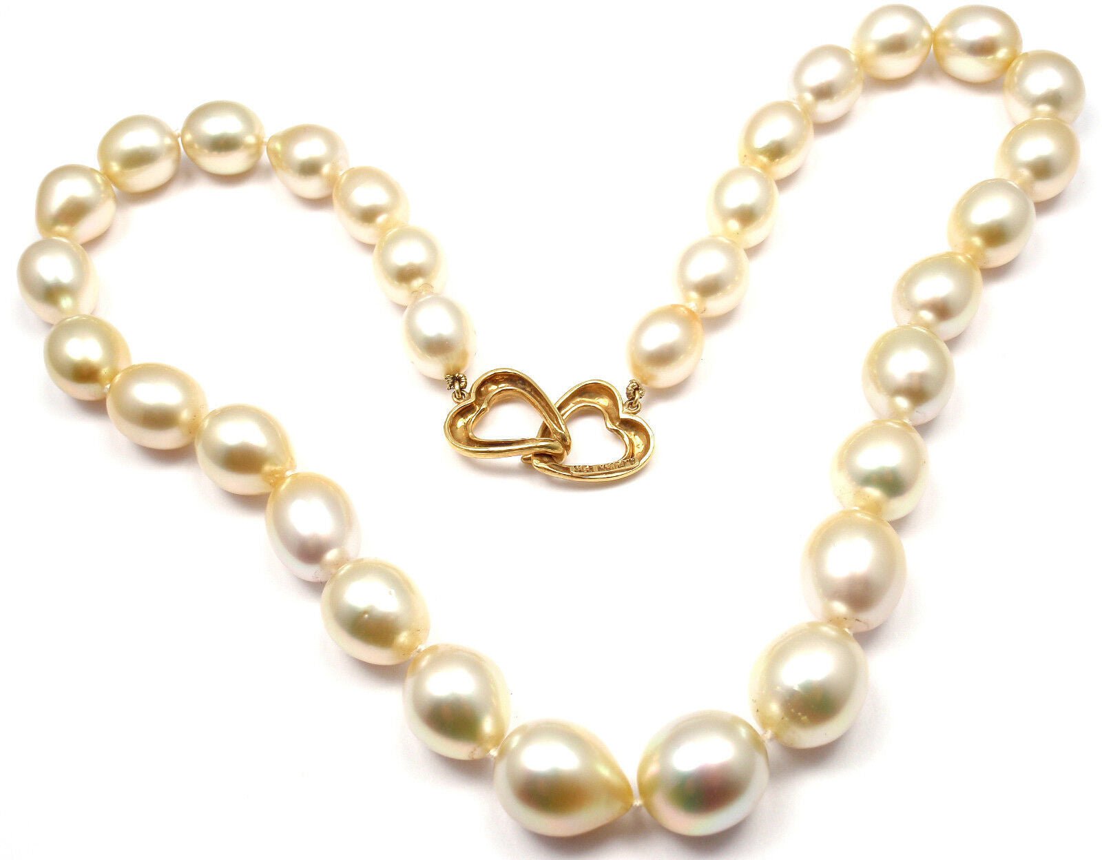 Authentic Andrew Clunn 18k Yellow Gold Golden Tahitian Pearl Necklace - Luxury Pearl Jewelry for Women, Elegant Gift for Anniversary, Wedding & Special Occasions